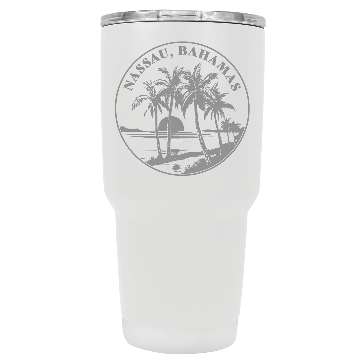 Nassau The Bahamas Souvenir 24 Oz Engraved Insulated Stainless Steel Tumbler - White,,4-Pack