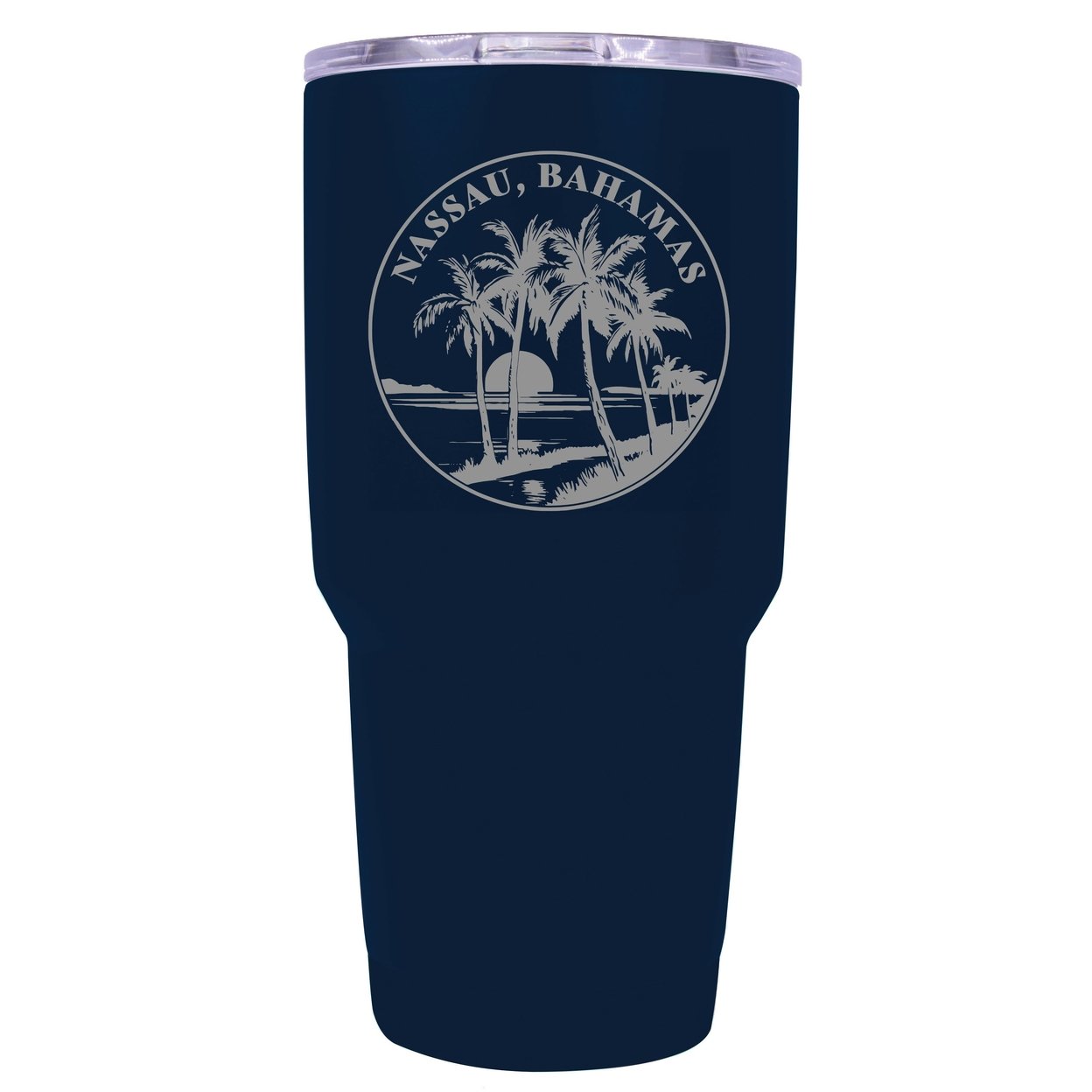 Nassau The Bahamas Souvenir 24 Oz Engraved Insulated Stainless Steel Tumbler - Navy,,2-Pack
