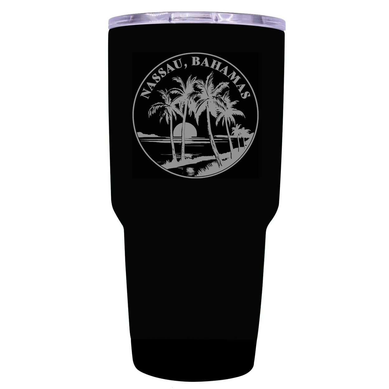 Nassau The Bahamas Souvenir 24 Oz Engraved Insulated Stainless Steel Tumbler - Black,,2-Pack