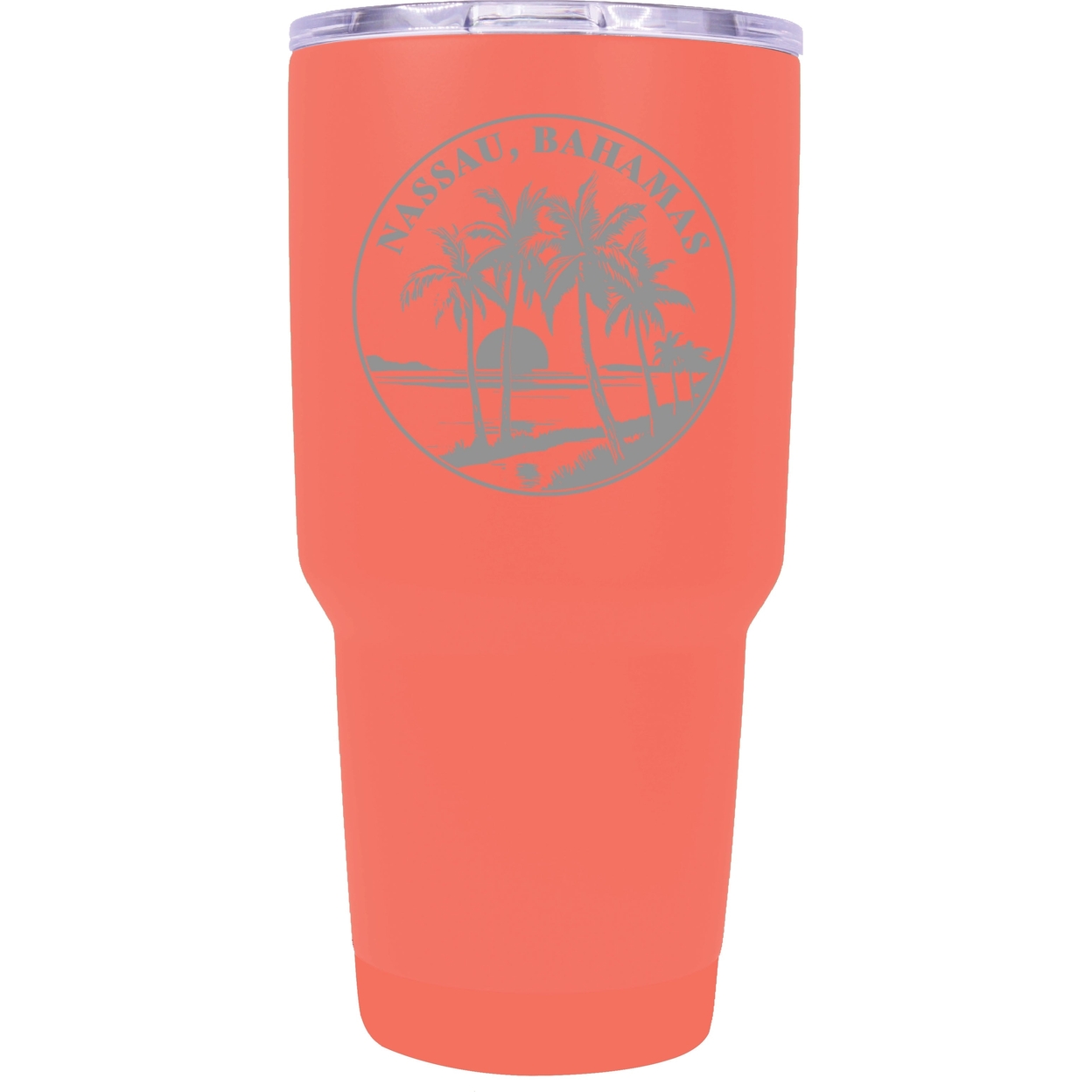 Nassau The Bahamas Souvenir 24 Oz Engraved Insulated Stainless Steel Tumbler - Coral,,4-Pack