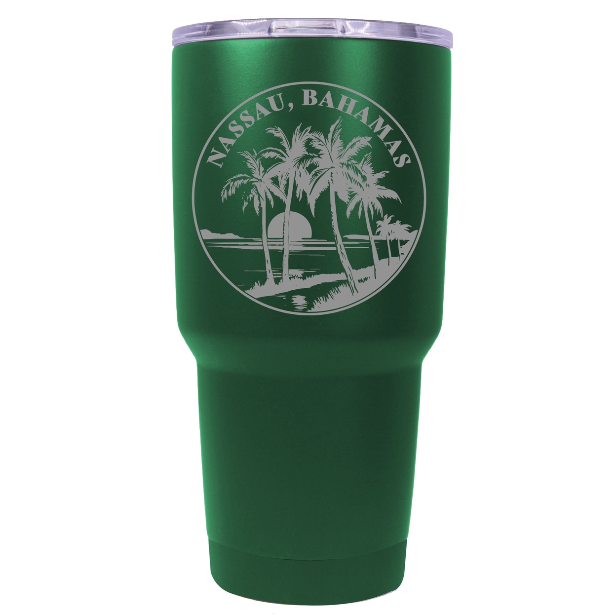 Nassau The Bahamas Souvenir 24 Oz Engraved Insulated Stainless Steel Tumbler - Green,,4-Pack