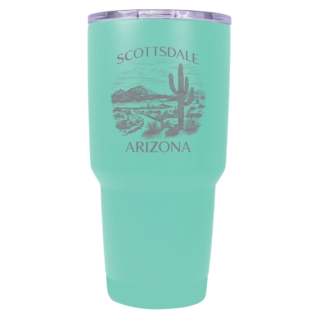 Scottsdale Arizona Souvenir 24 Oz Engraved Insulated Stainless Steel Tumbler - Red,,4-Pack