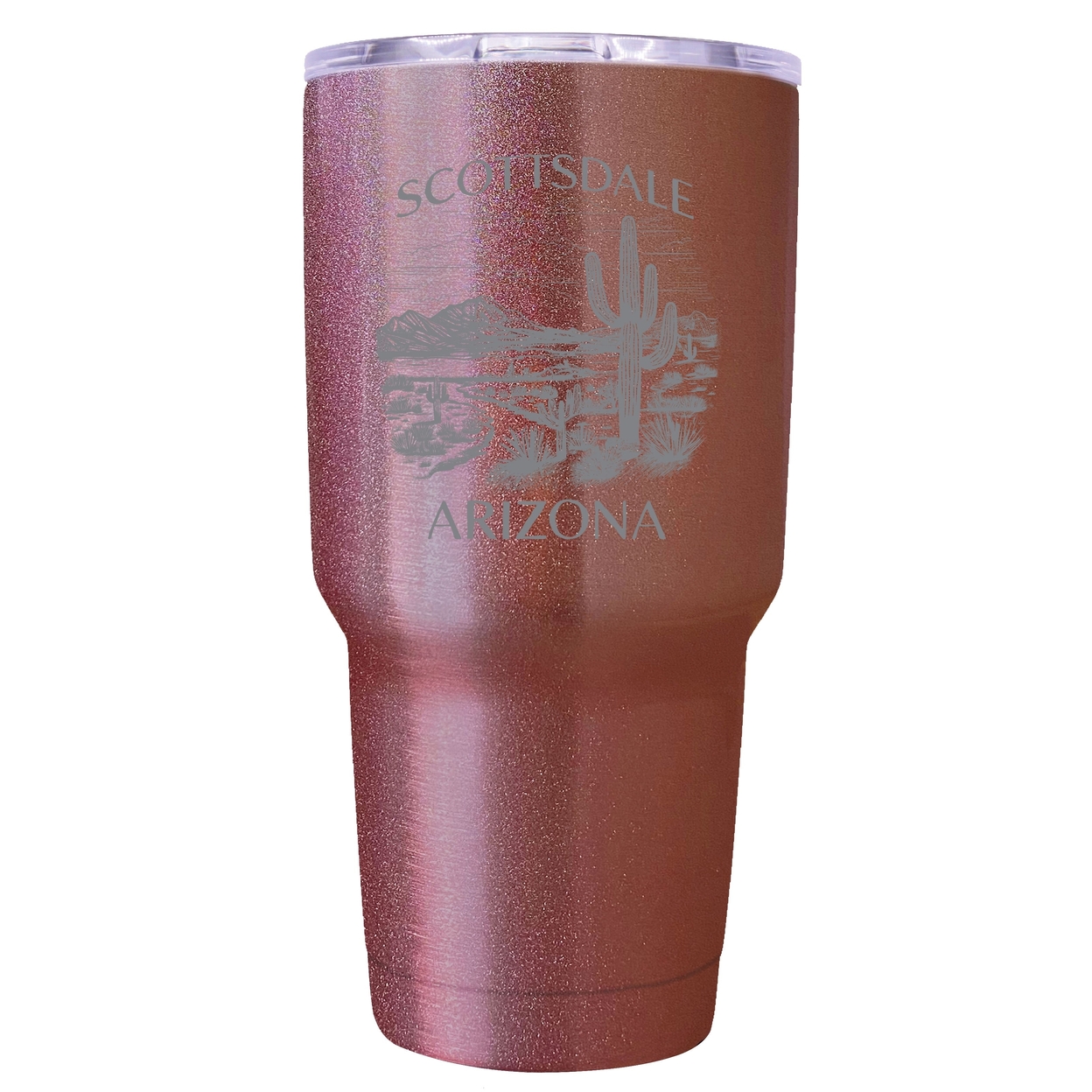 Scottsdale Arizona Souvenir 24 Oz Engraved Insulated Stainless Steel Tumbler - Rose Gold,,4-Pack