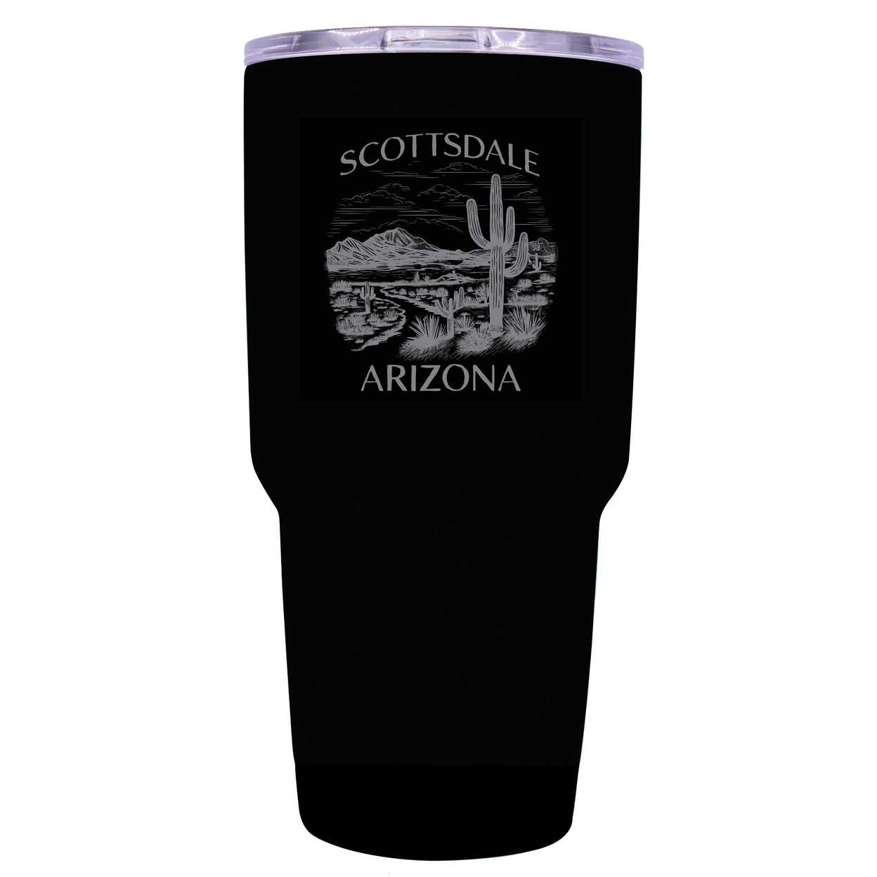Scottsdale Arizona Souvenir 24 Oz Engraved Insulated Stainless Steel Tumbler - Black,,2-Pack