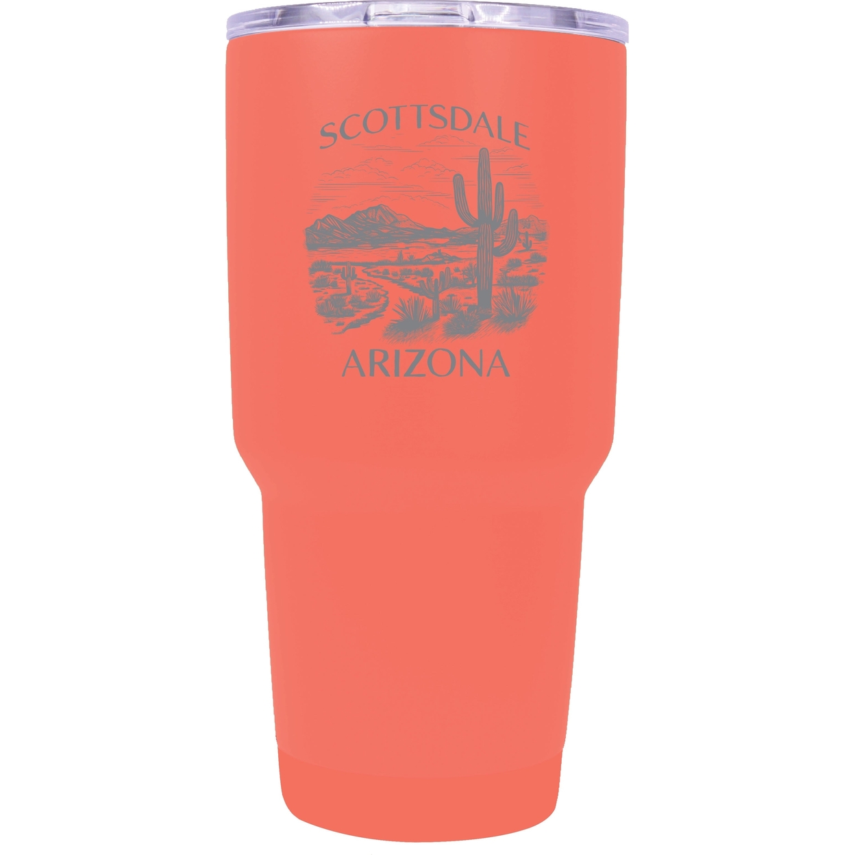 Scottsdale Arizona Souvenir 24 Oz Engraved Insulated Stainless Steel Tumbler - Coral,,2-Pack