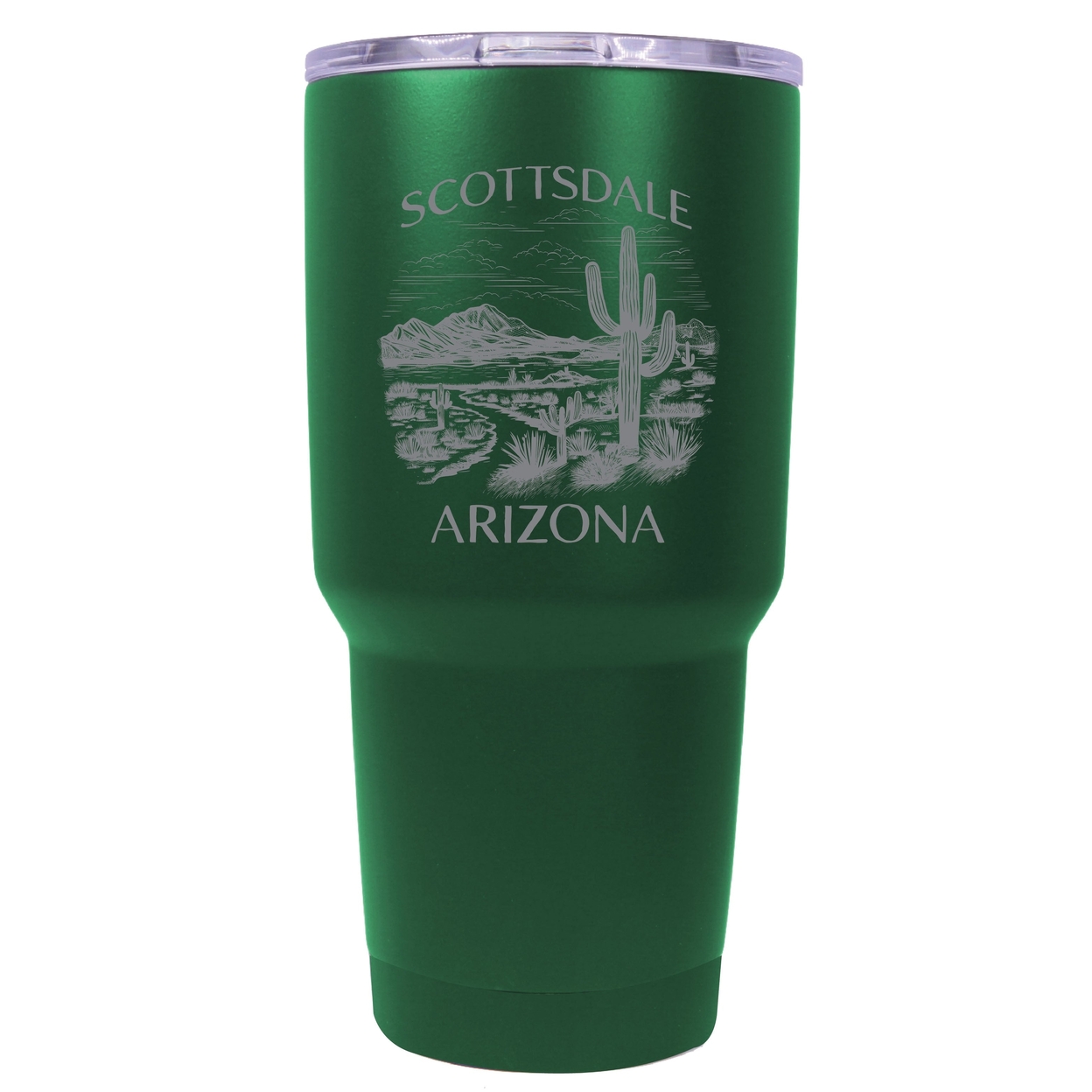 Scottsdale Arizona Souvenir 24 Oz Engraved Insulated Stainless Steel Tumbler - Green,,4-Pack