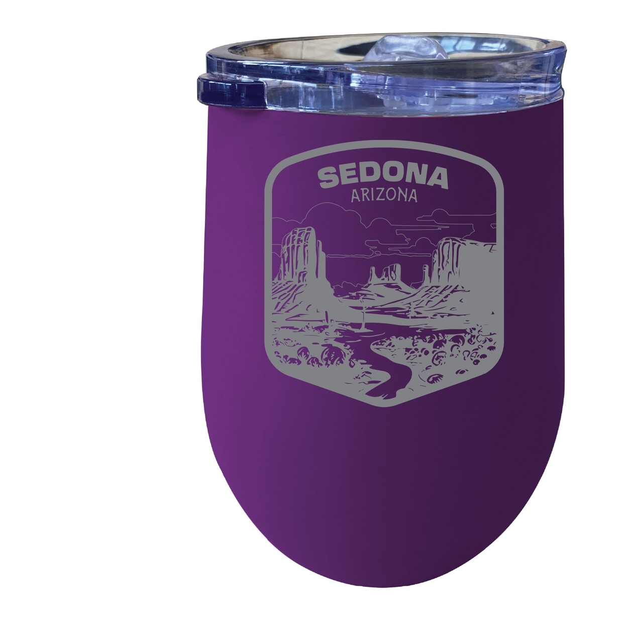 Sedona Arizona Souvenir 12 Oz Engraved Insulated Wine Stainless Steel Tumbler - Purple,,Single Unit