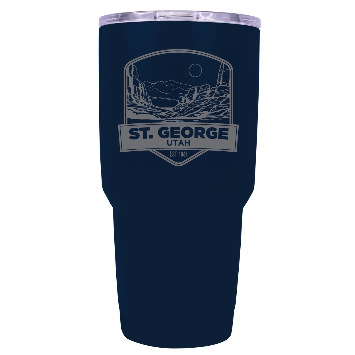 St. George Utah Souvenir 24 Oz Engraved Insulated Stainless Steel Tumbler - Navy,,4-Pack