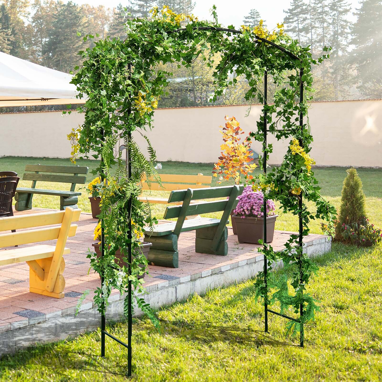 Garden Arch Arbor Trellis 7.5 Ft Patio Pergola Plant Stand Rack Archway Wedding