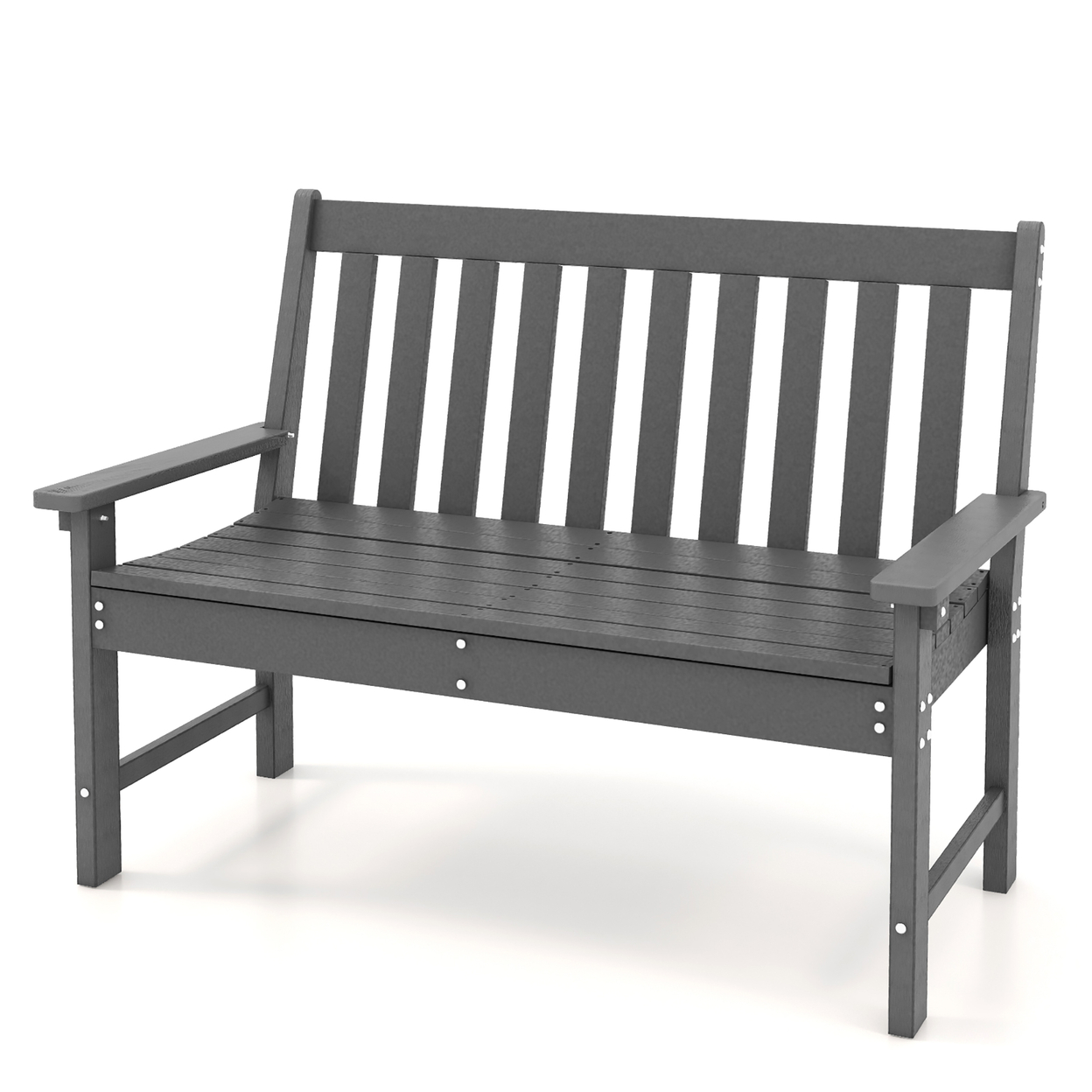 Garden Bench All-Weather HDPE 2-Person Outdoor Bench For Front Porch Backyard