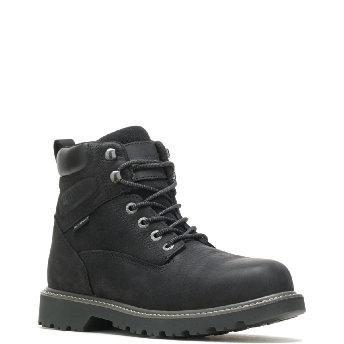 WOLVERINE Men's Floorhand 6 Waterproof Soft Toe Work Boot Black - W10691 BLACK - BLACK, 9-D