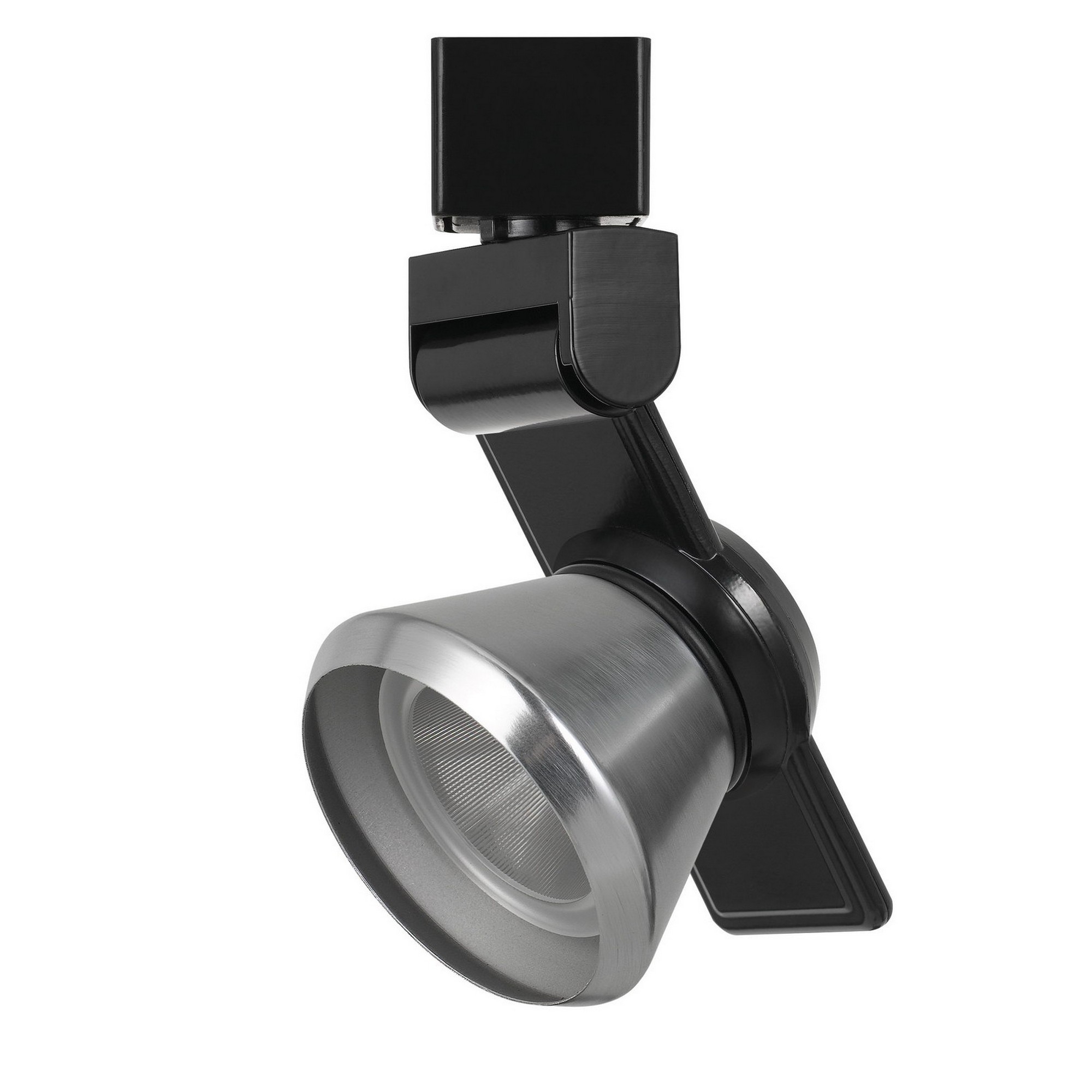 12W Integrated LED Metal Track Fixture With Cone Head, Black, Silver