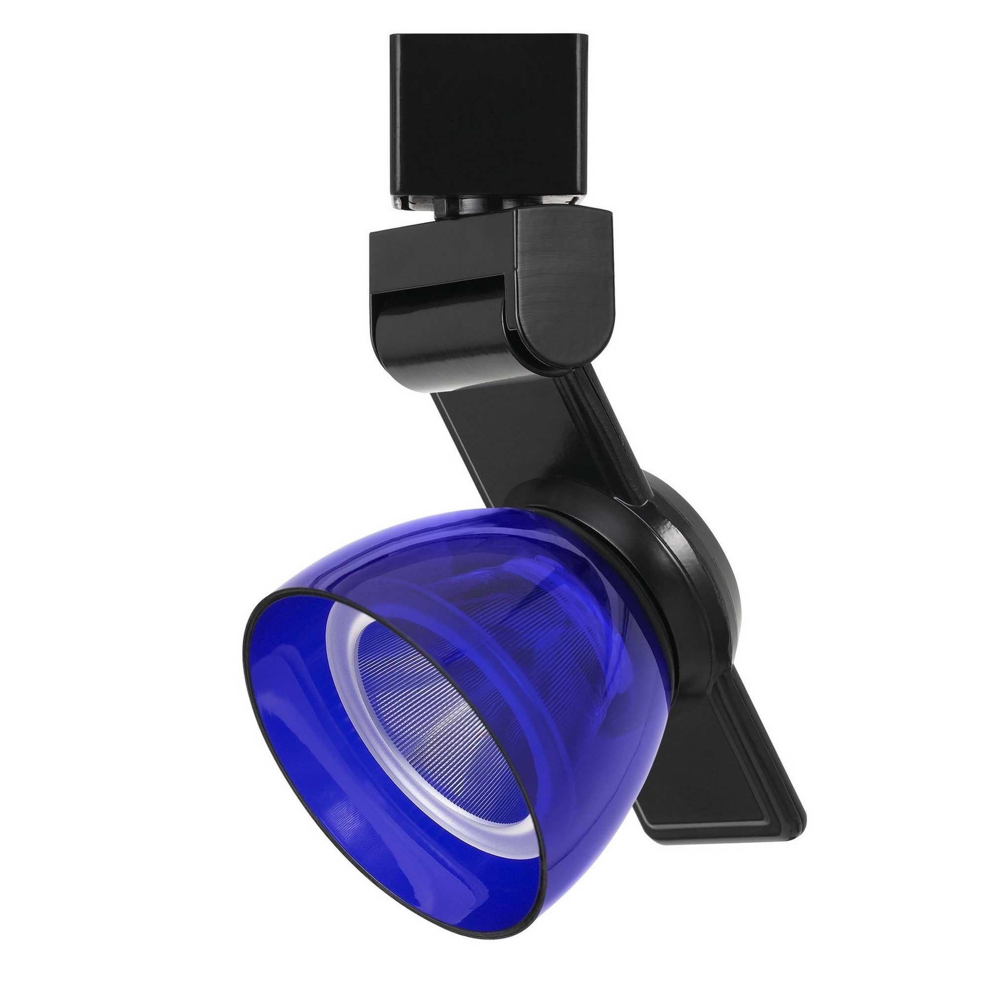 12W Integrated LED Track Fixture, Polycarbonate Head, Black, Blue