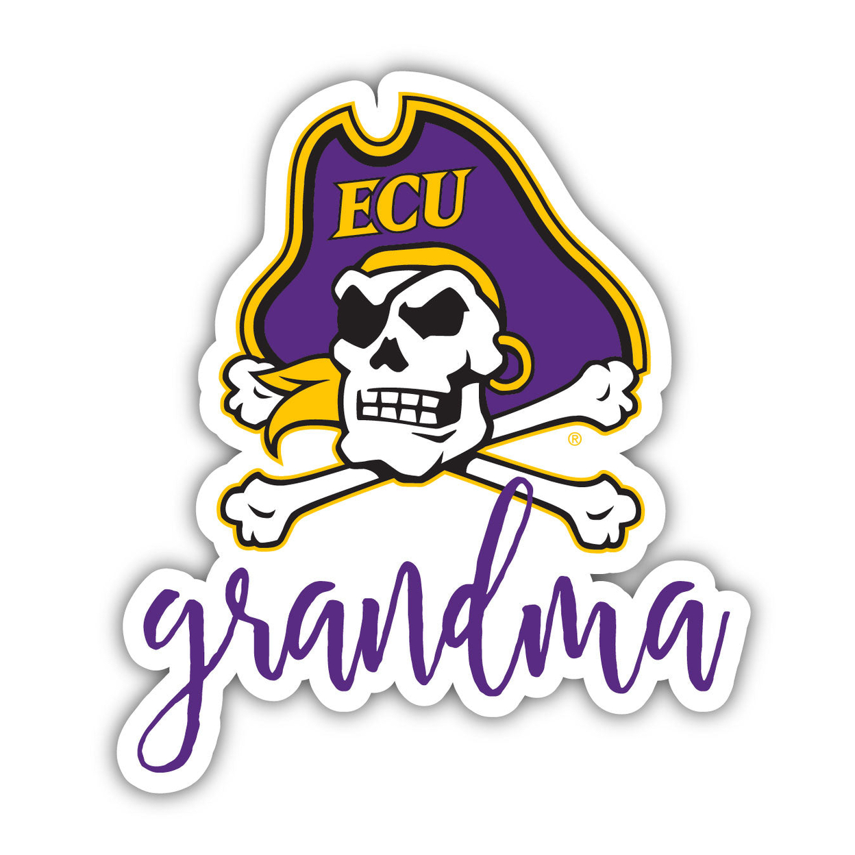 East Carolina Pirates 4 Inch Proud Grandma Magnet