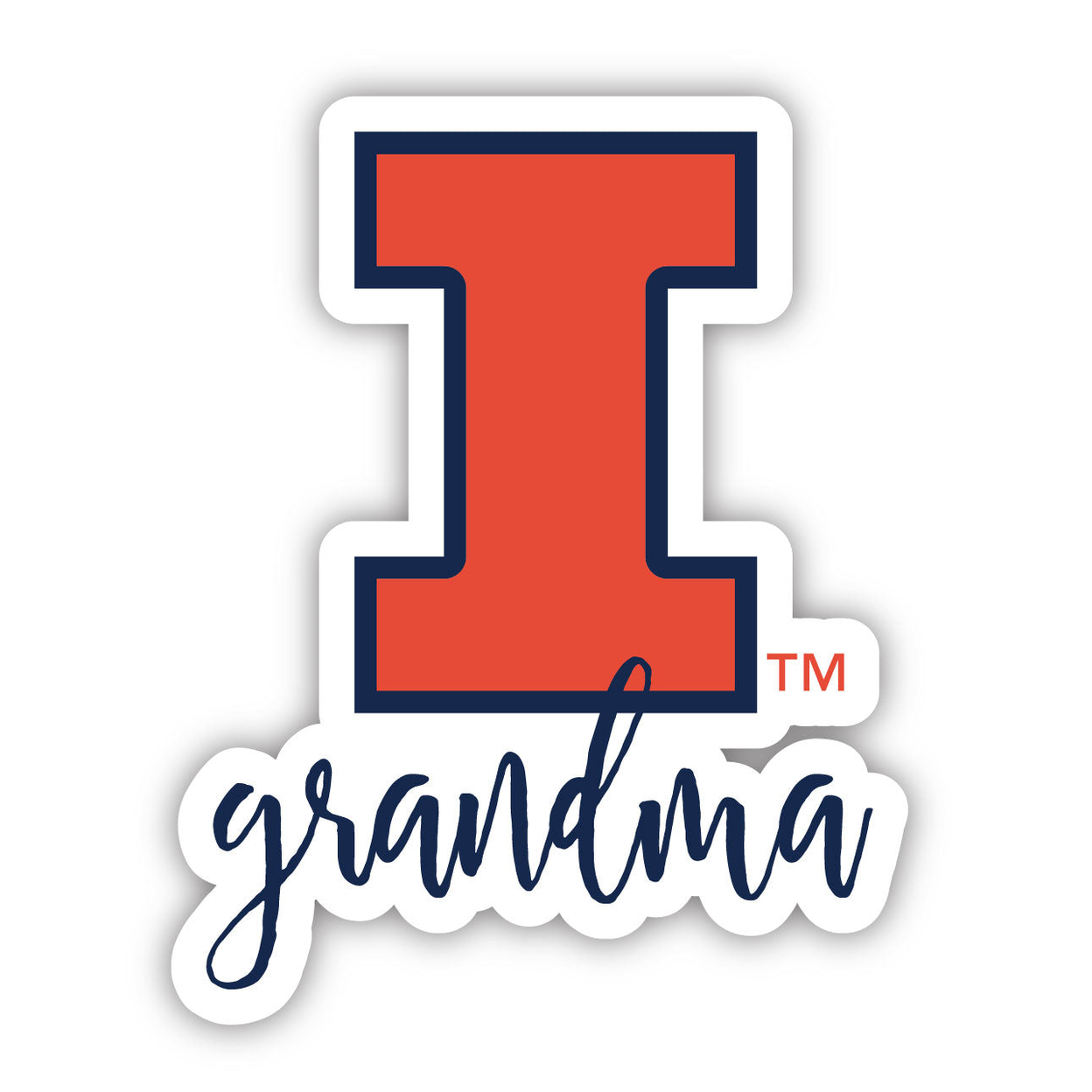 Illinois Fighting Illini 4 Inch Proud Grand Mom Magnet