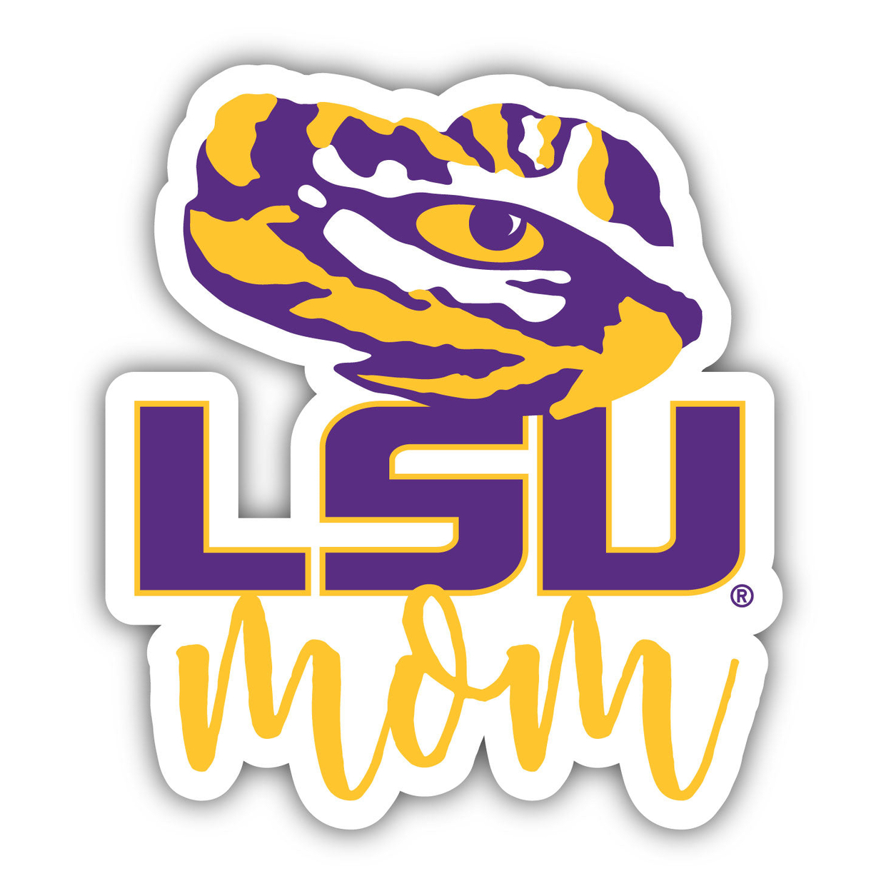 Louisiana State University, LSU Tigers Proud Mom 4-Inch Magnet