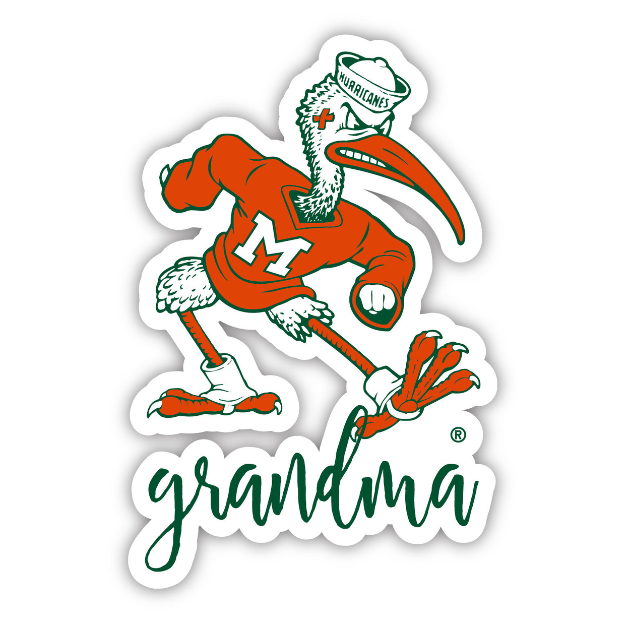 Miami Hurricanes 4 Inch Proud Grandma Magnet
