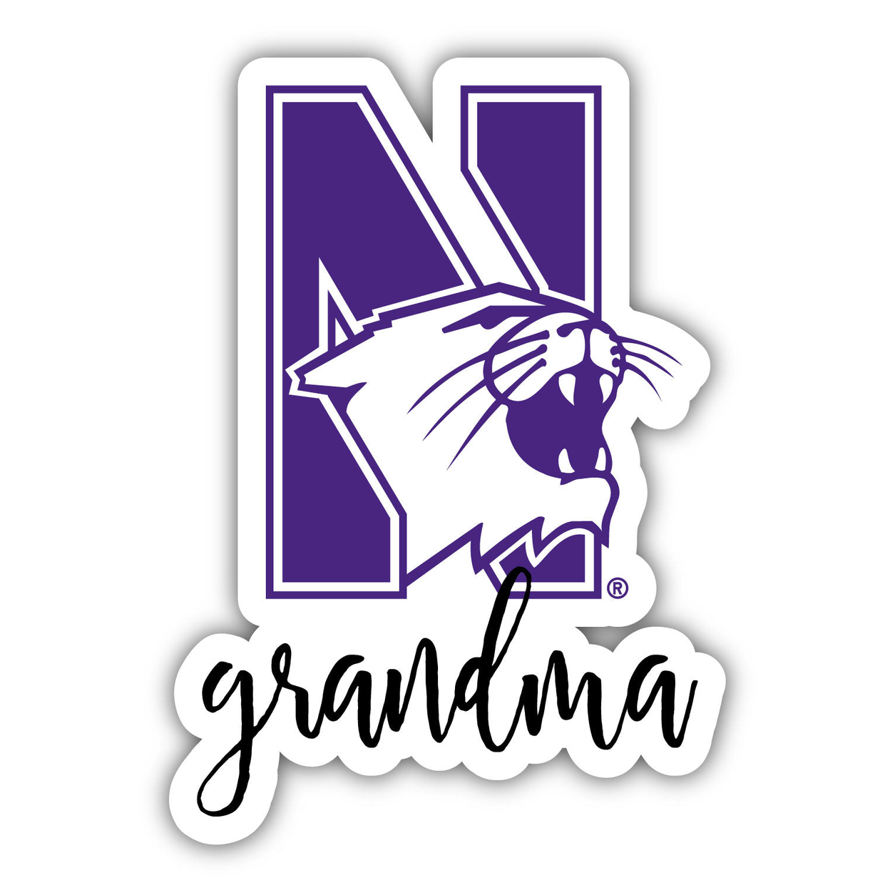 Northwestern University Wildcats 4 Inch Proud Grandma Magnet