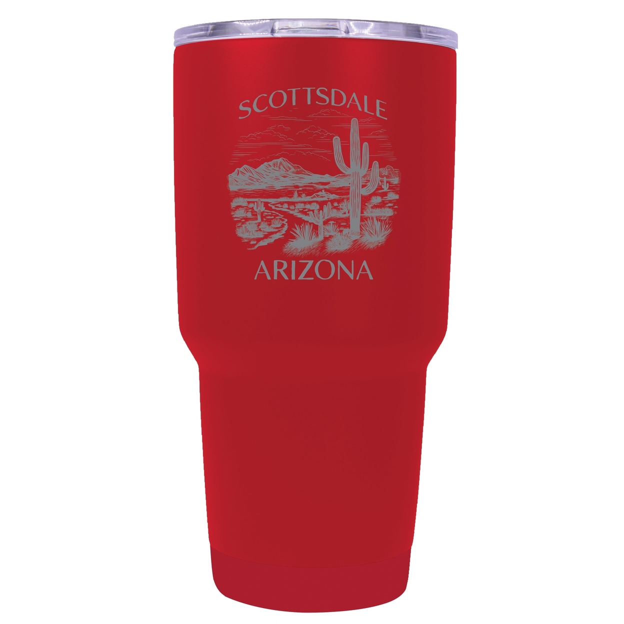Scottsdale Arizona Souvenir 24 Oz Engraved Insulated Stainless Steel Tumbler - Red,,2-Pack