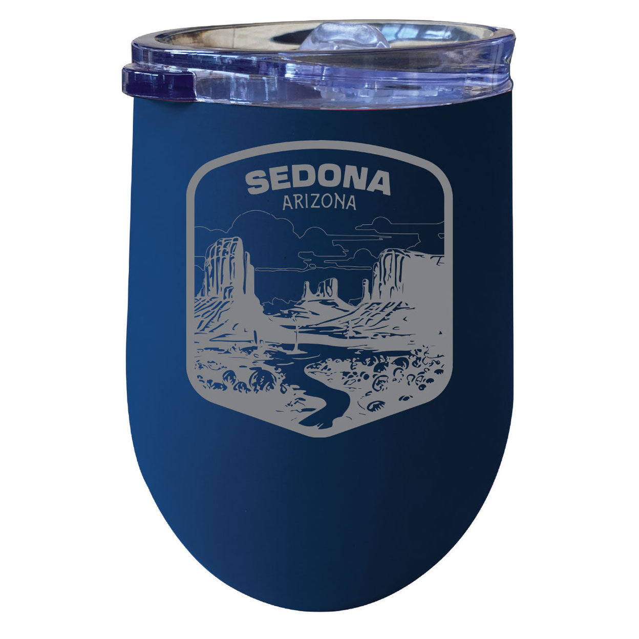 Sedona Arizona Souvenir 12 Oz Engraved Insulated Wine Stainless Steel Tumbler - Navy,,2-Pack