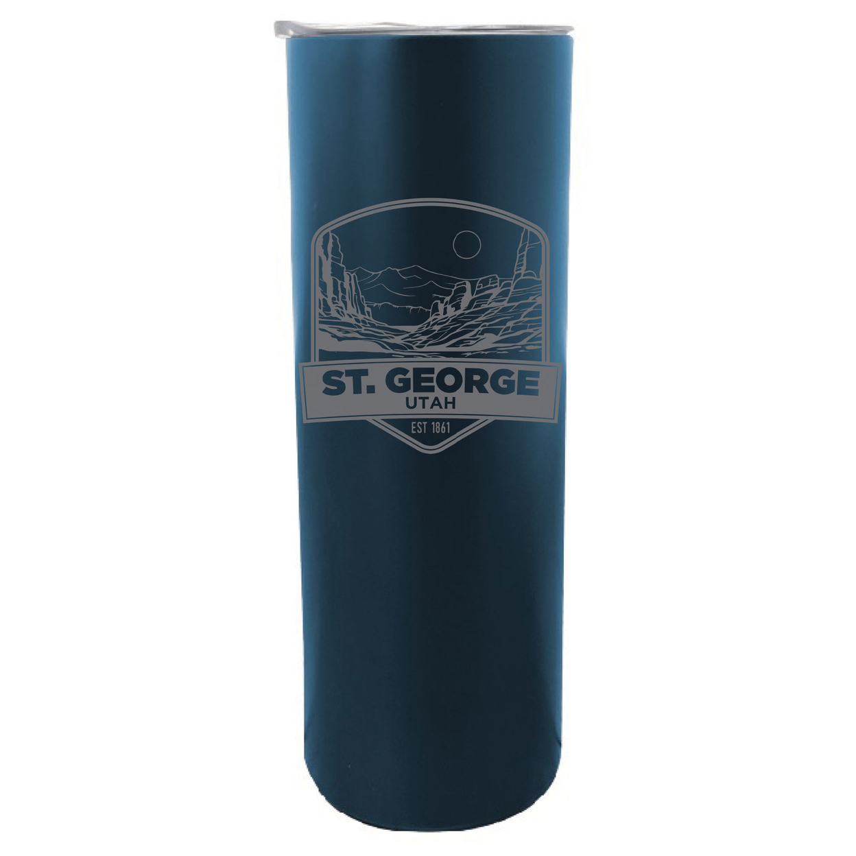 St. George Utah Souvenir 20 Oz Engraved Insulated Stainless Steel Skinny Tumbler - Navy,,2-Pack
