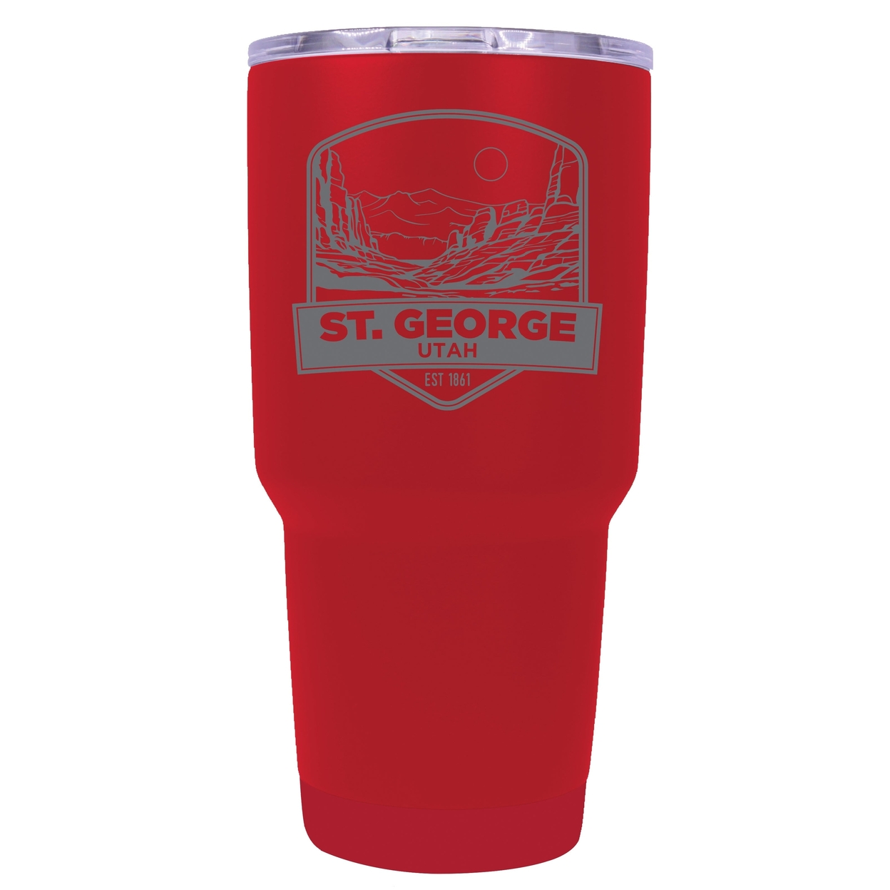 St. George Utah Souvenir 24 Oz Engraved Insulated Stainless Steel Tumbler - Red,,Single Unit