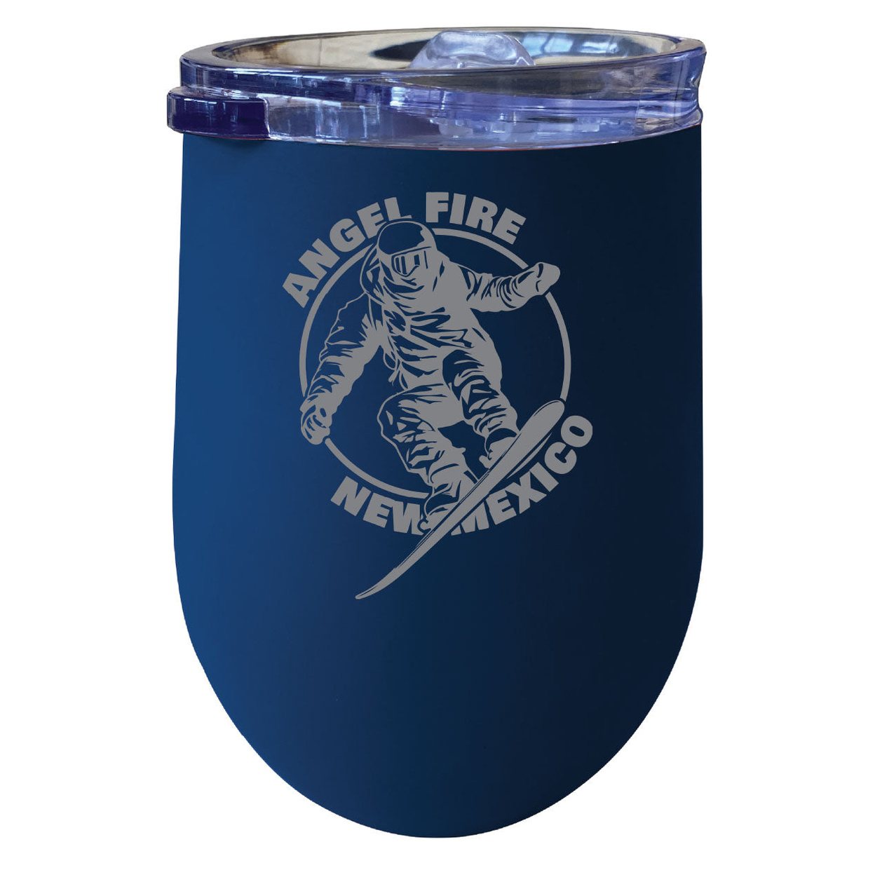 Angel Fire New Mexico Souvenir 12 Oz Engraved Insulated Wine Stainless Steel Tumbler - Navy,,Single Unit