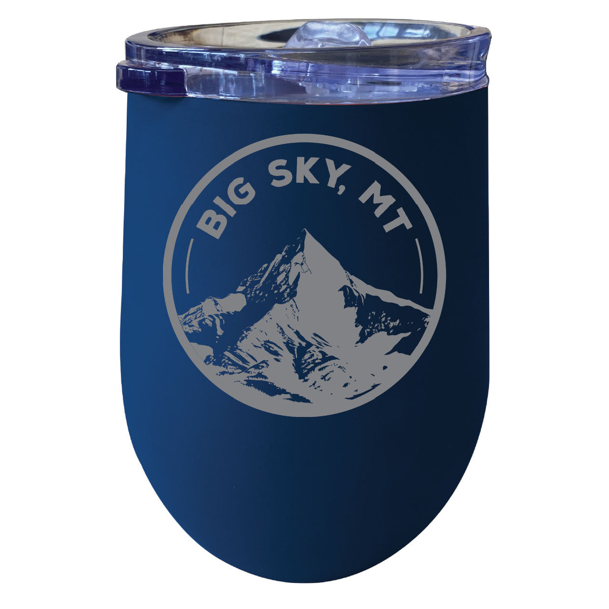 Big Sky Montana Souvenir 12 Oz Engraved Insulated Wine Stainless Steel Tumbler - Navy,,Single Unit