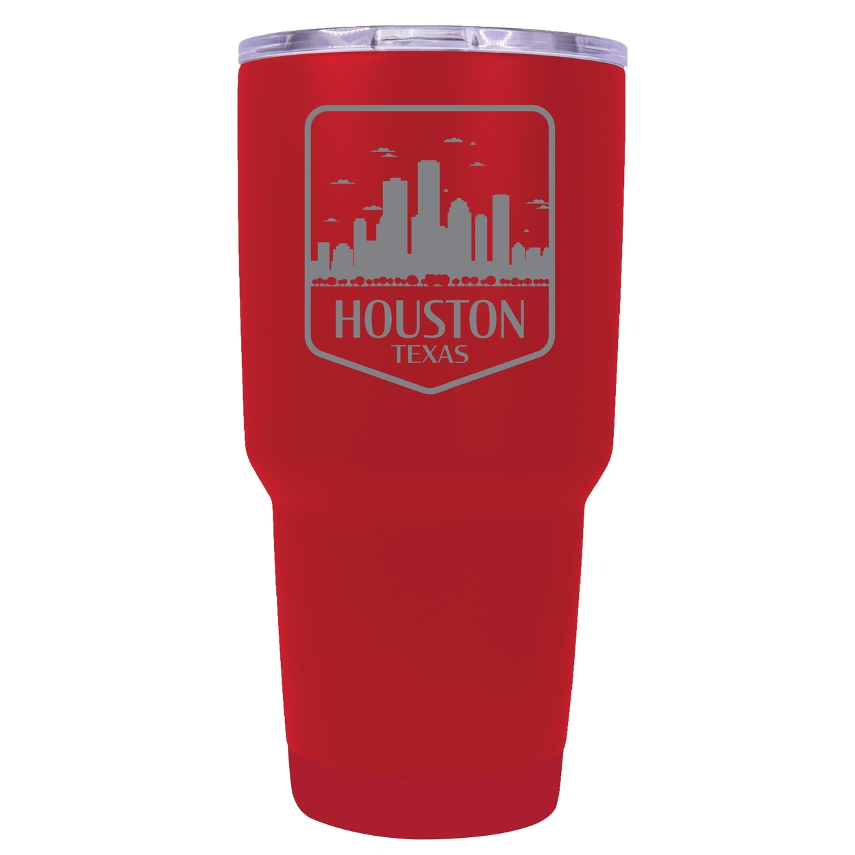 Houston Texas Souvenir 24 Oz Engraved Insulated Stainless Steel Tumbler - Red,,4-Pack