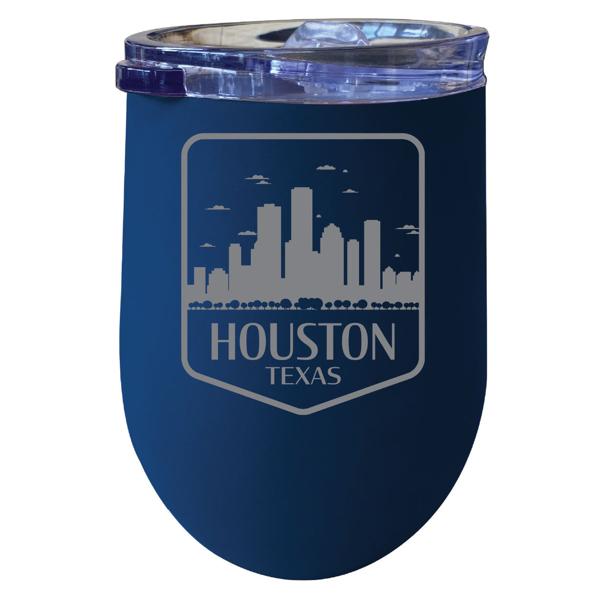 Houston Texas Souvenir 12 Oz Engraved Insulated Wine Stainless Steel Tumbler - Navy,,4-Pack