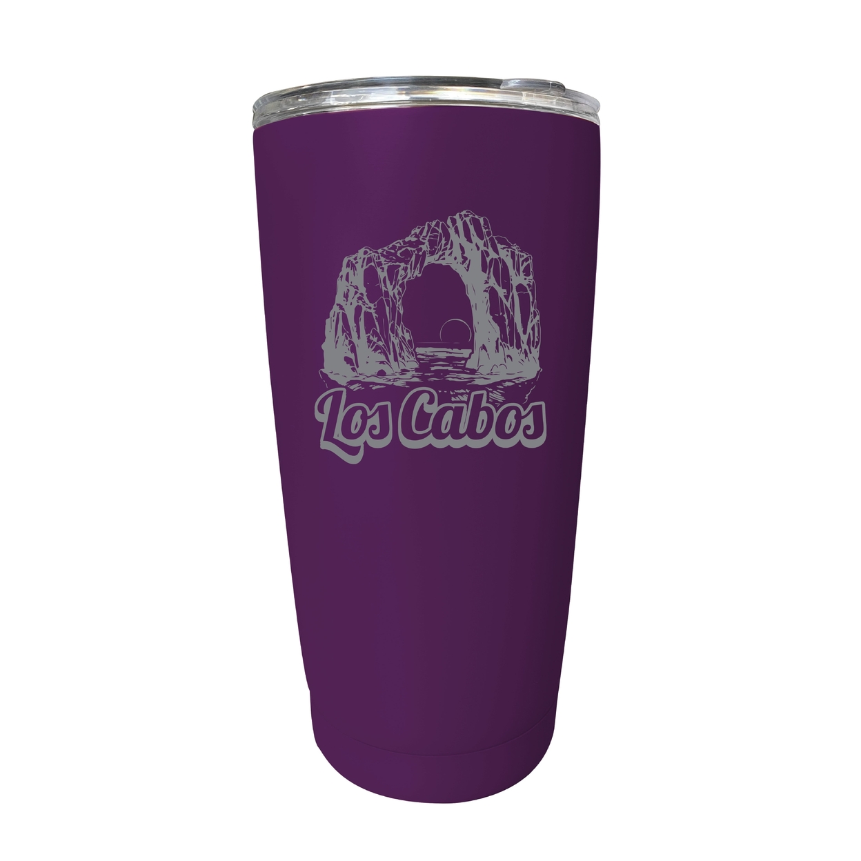 Los Cabos Mexico Souvenir 16 Oz Engraved Stainless Steel Insulated Tumbler - Purple,,Single Unit