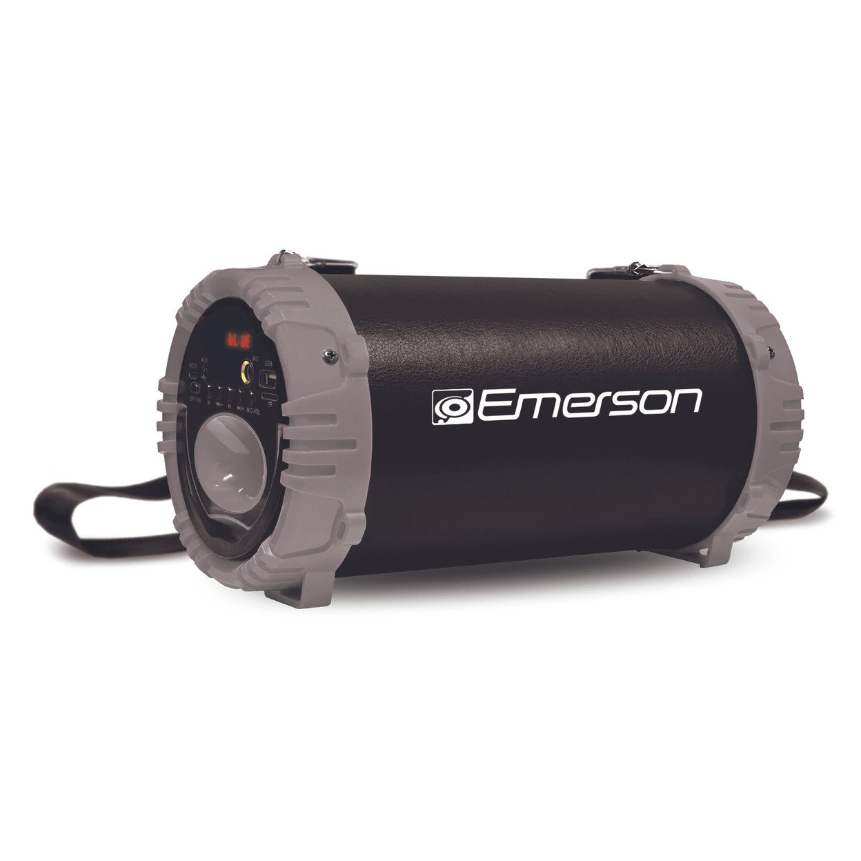Emerson Portable Bluetooth Speaker With LED Lighting And Carrying Strap - Grey