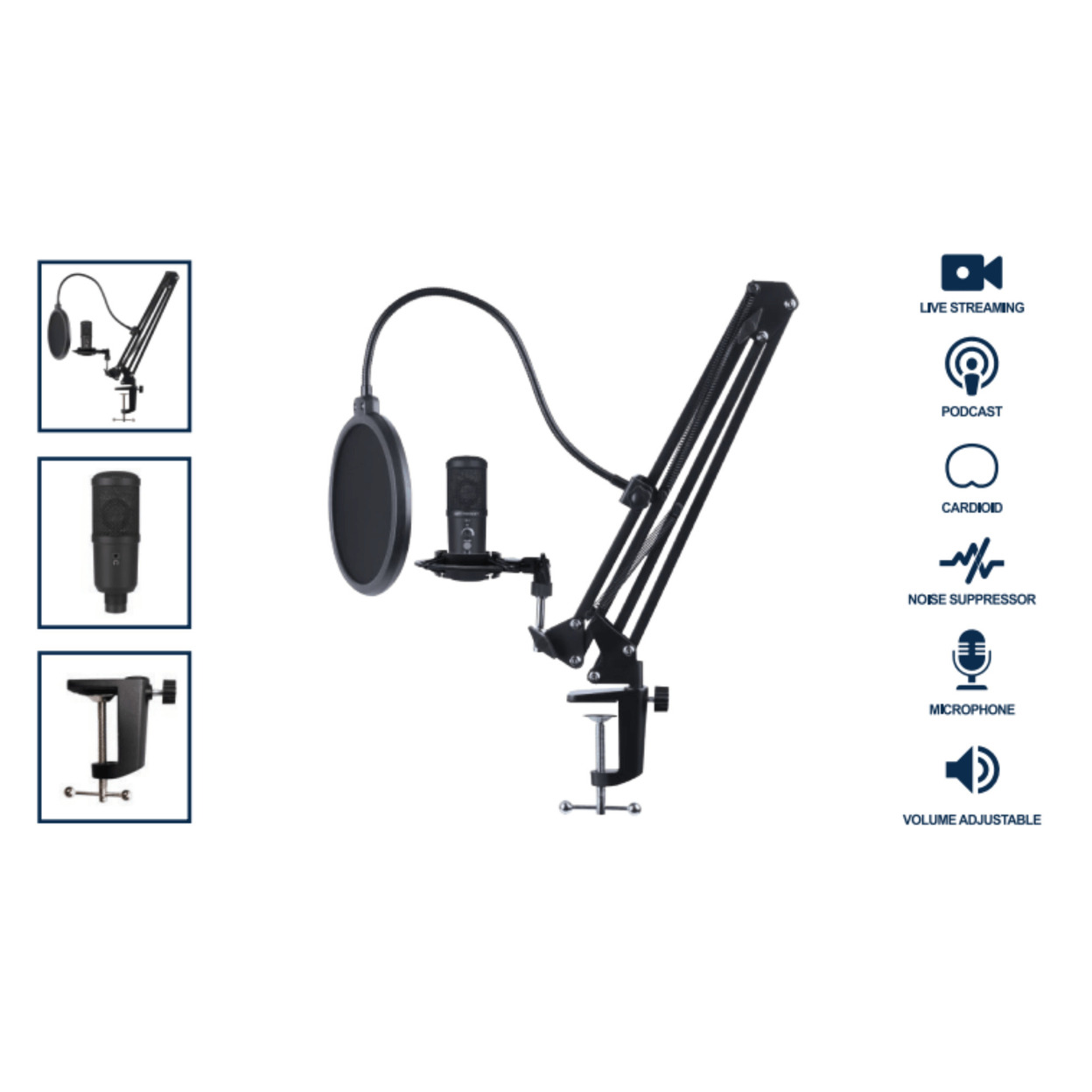 Emerson USB Gaming And Streaming Condenser Microphone
