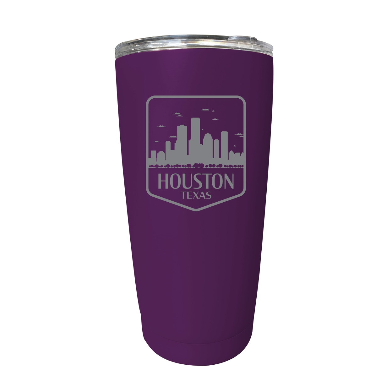 Houston Texas Souvenir 16 Oz Engraved Stainless Steel Insulated Tumbler - Purple,,4-Pack