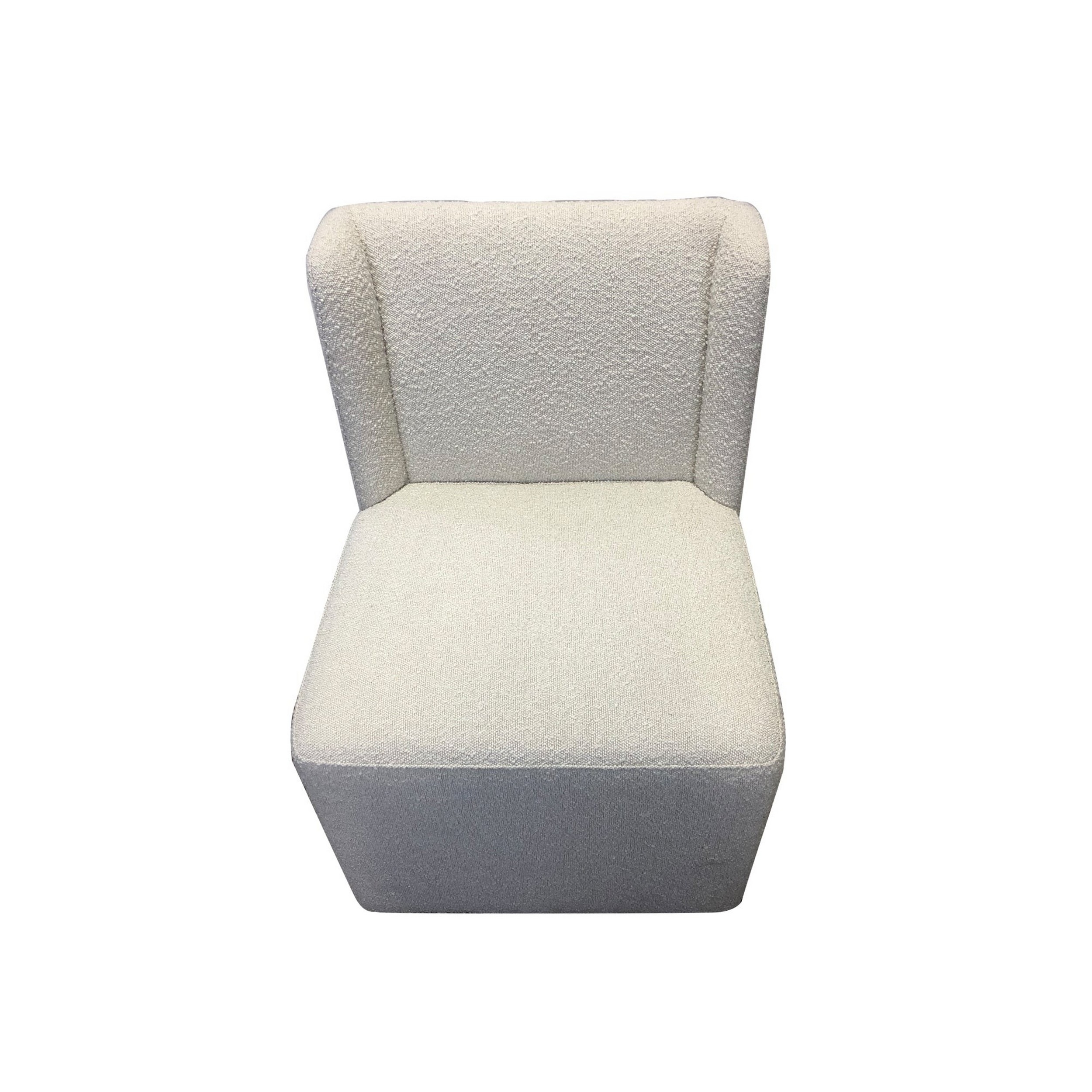 24 Inch Swivel Dining Chairs, Set Of 2, Wingback, White Boucle Upholstery- Saltoro Sherpi