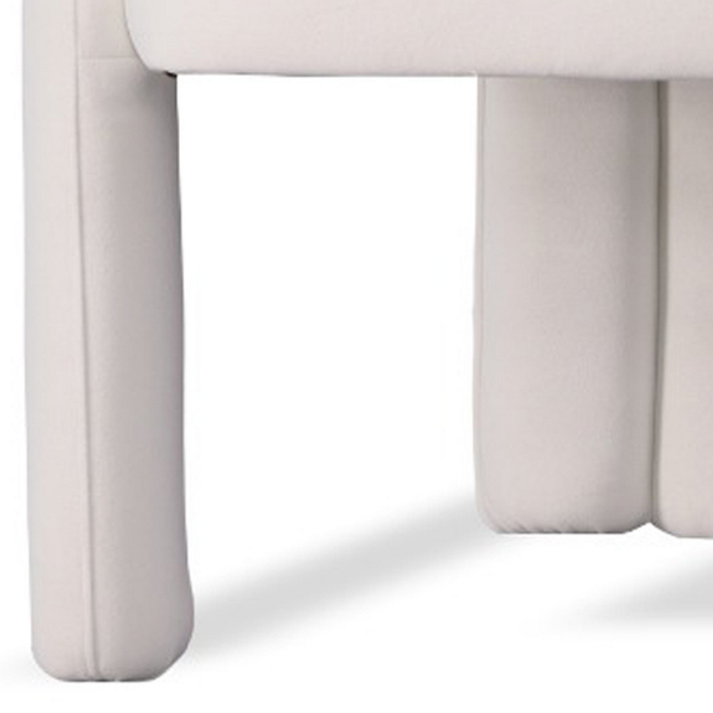25 Inch Dining Chair, White Velvet, Curved Open Panels, Fully Upholstered - Saltoro Sherpi