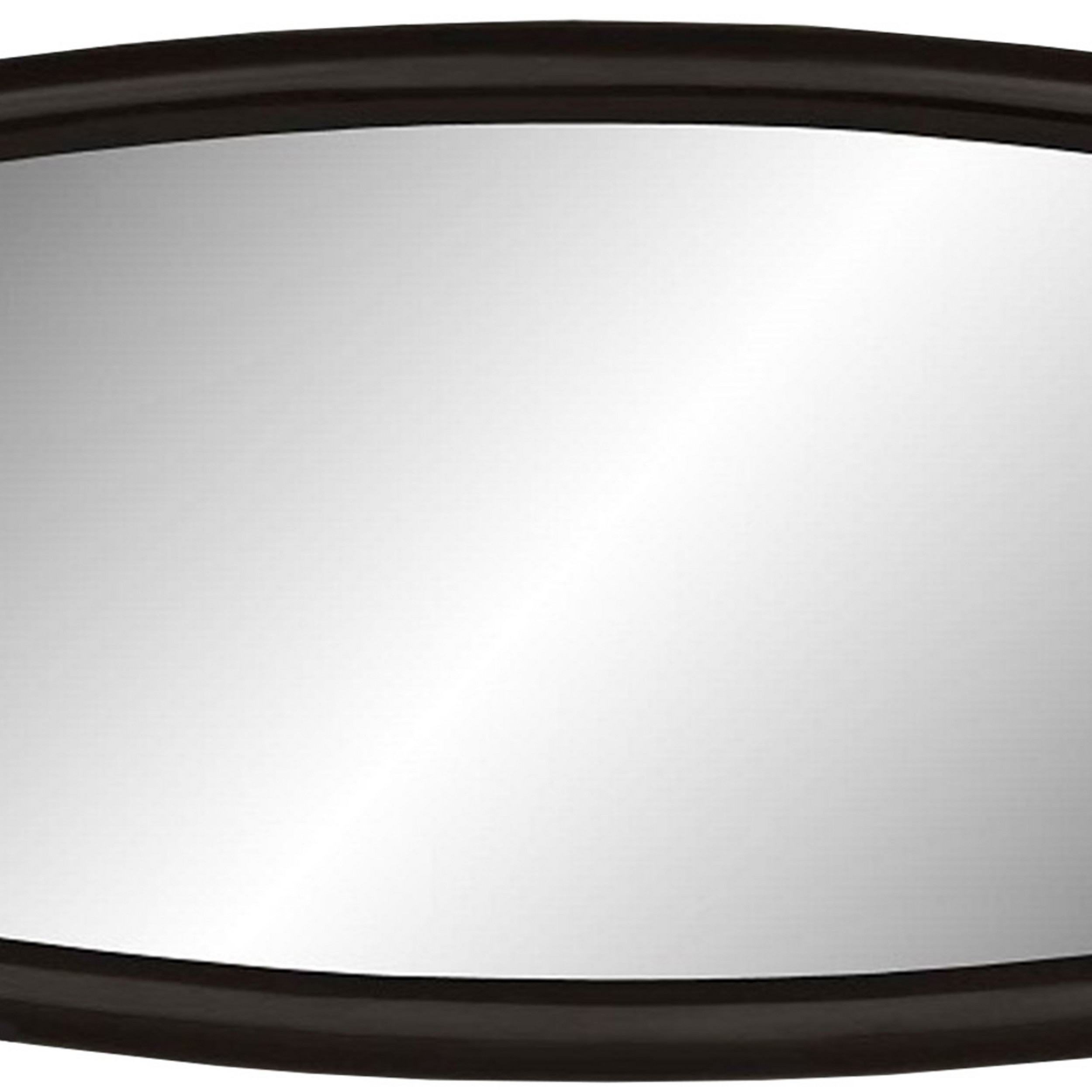 63 Inch Modern Hanging Mirror, Stylish Black Frame, High Gloss Finish - Saltoro Sherpi