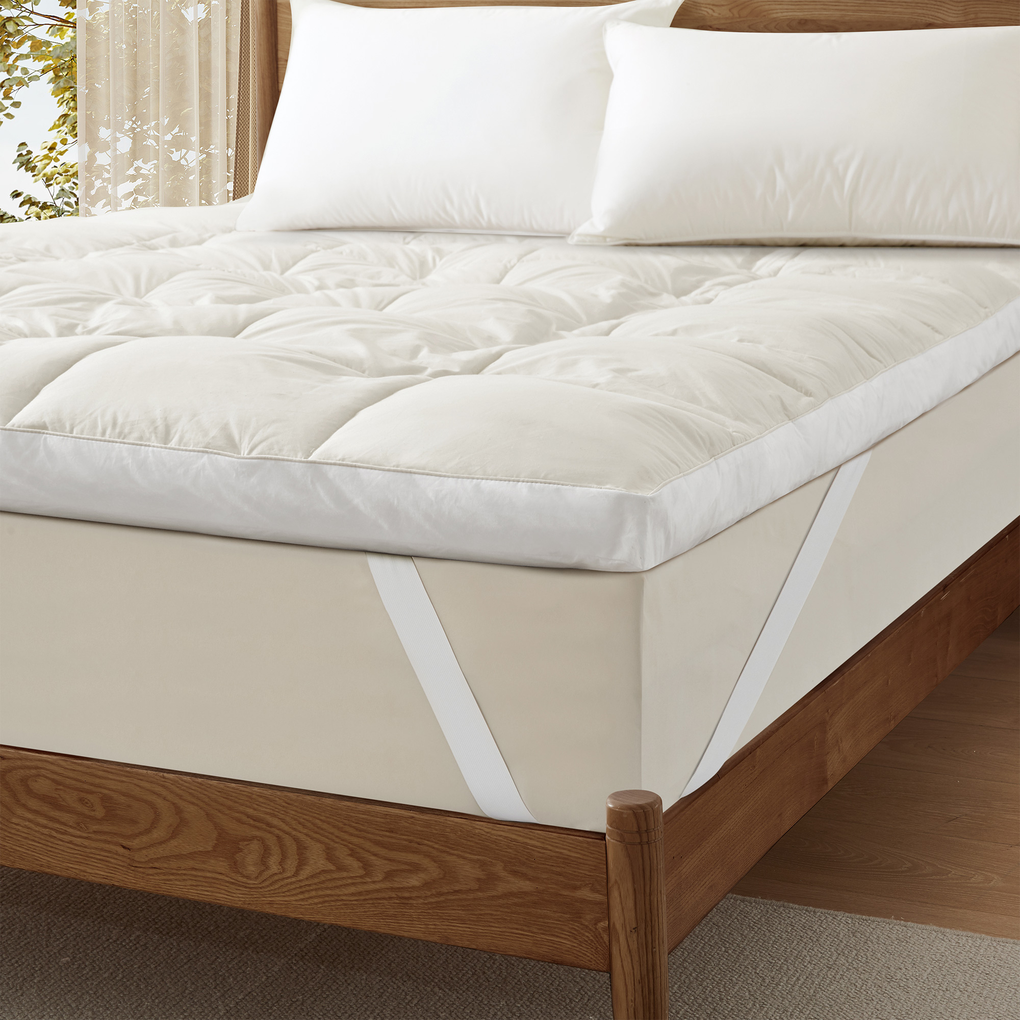 Organic Cotton Mattress Topper Feather Bed - Twin
