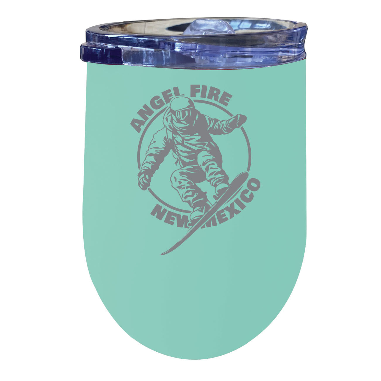 Angel Fire New Mexico Souvenir 12 Oz Engraved Insulated Wine Stainless Steel Tumbler - Seafoam,,4-Pack
