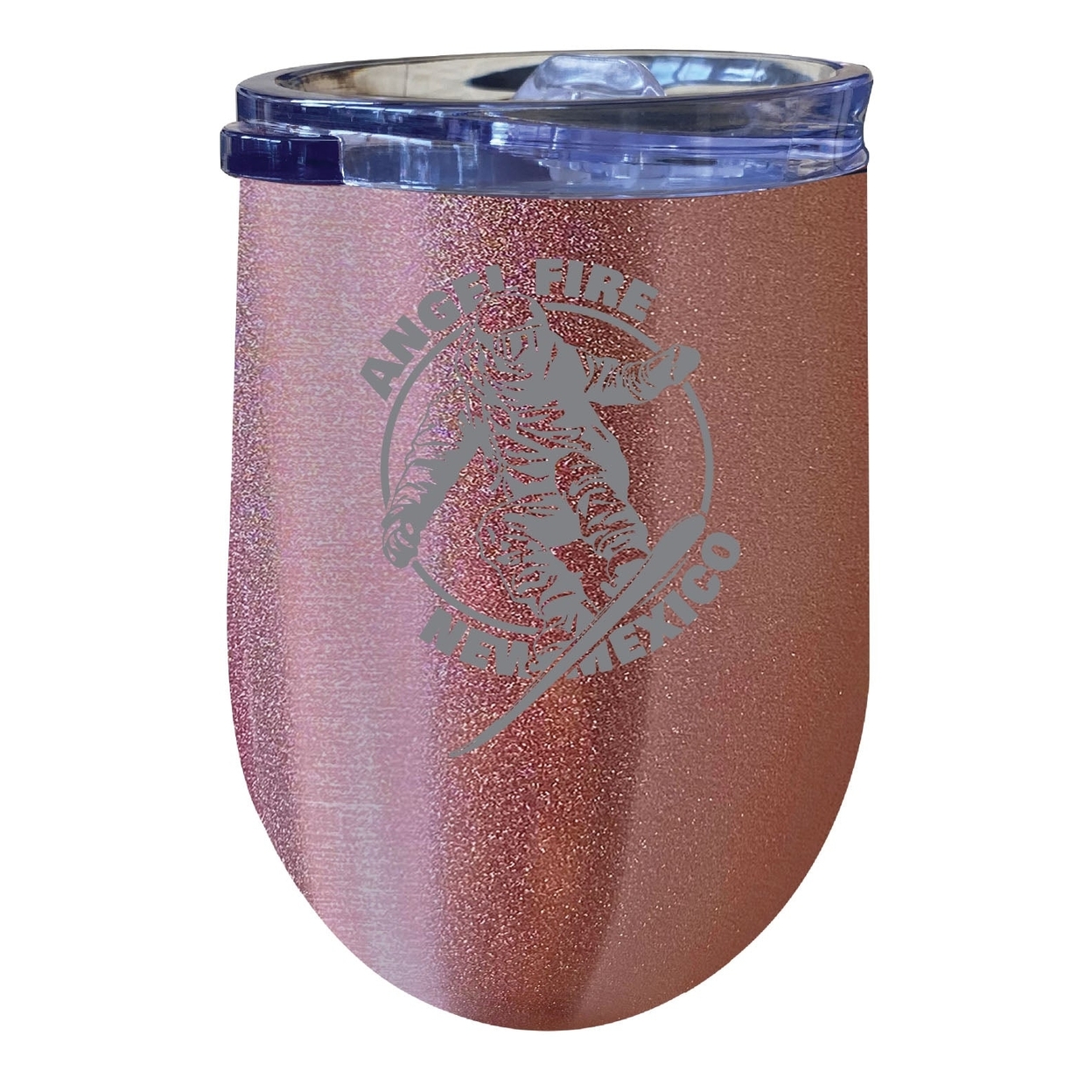 Angel Fire New Mexico Souvenir 12 Oz Engraved Insulated Wine Stainless Steel Tumbler - Rose Gold,,4-Pack
