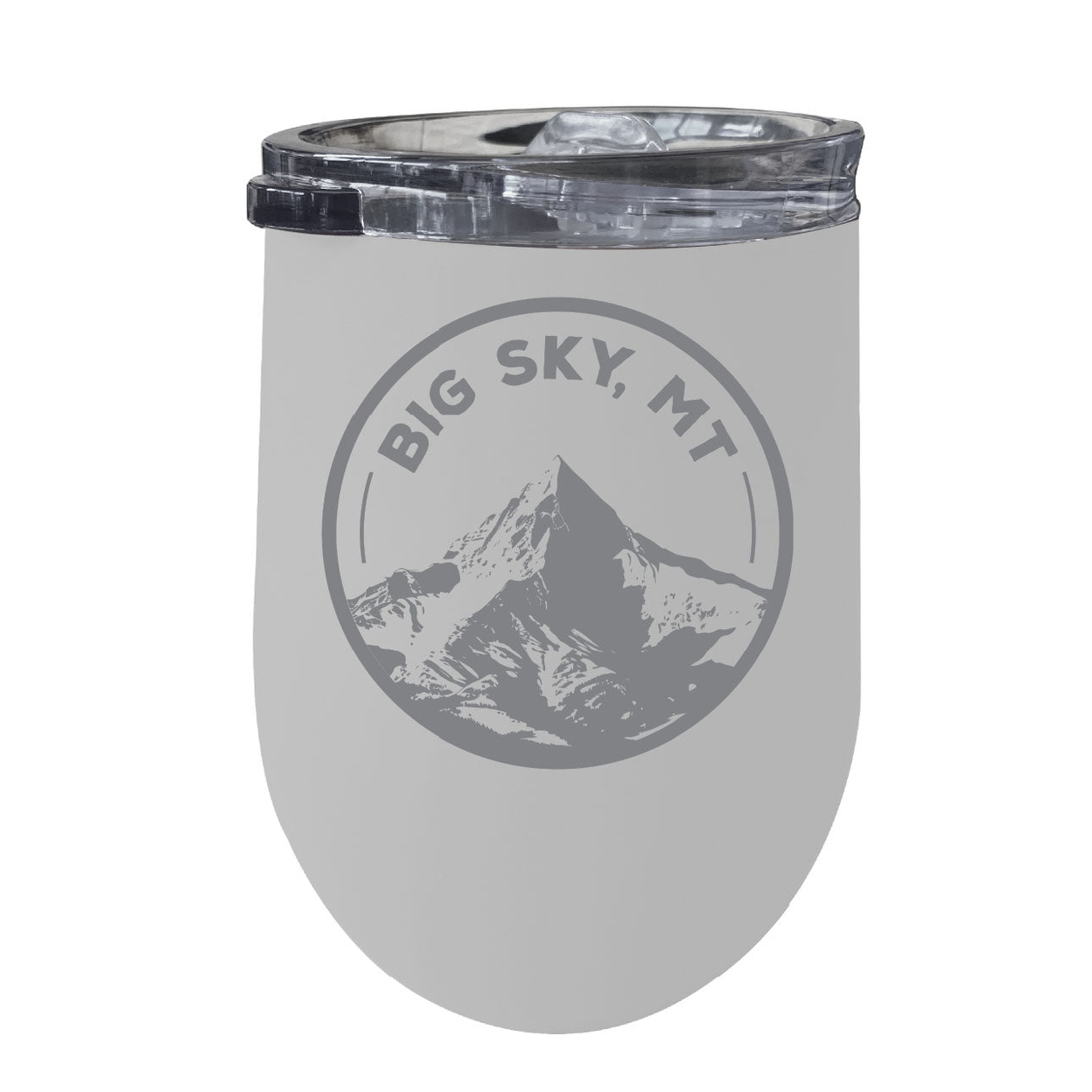 Big Sky Montana Souvenir 12 Oz Engraved Insulated Wine Stainless Steel Tumbler - White,,4-Pack