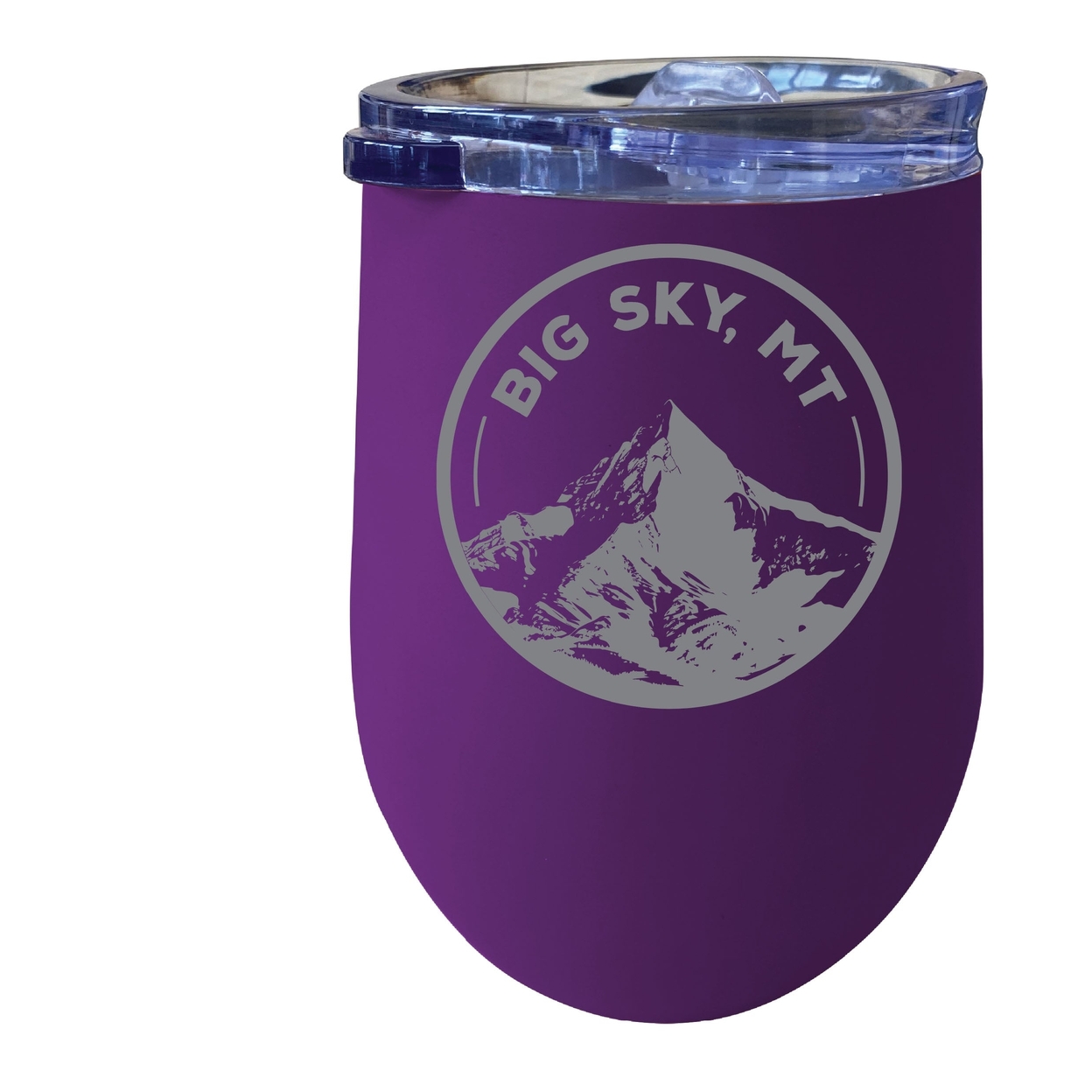 Big Sky Montana Souvenir 12 Oz Engraved Insulated Wine Stainless Steel Tumbler - Purple,,4-Pack