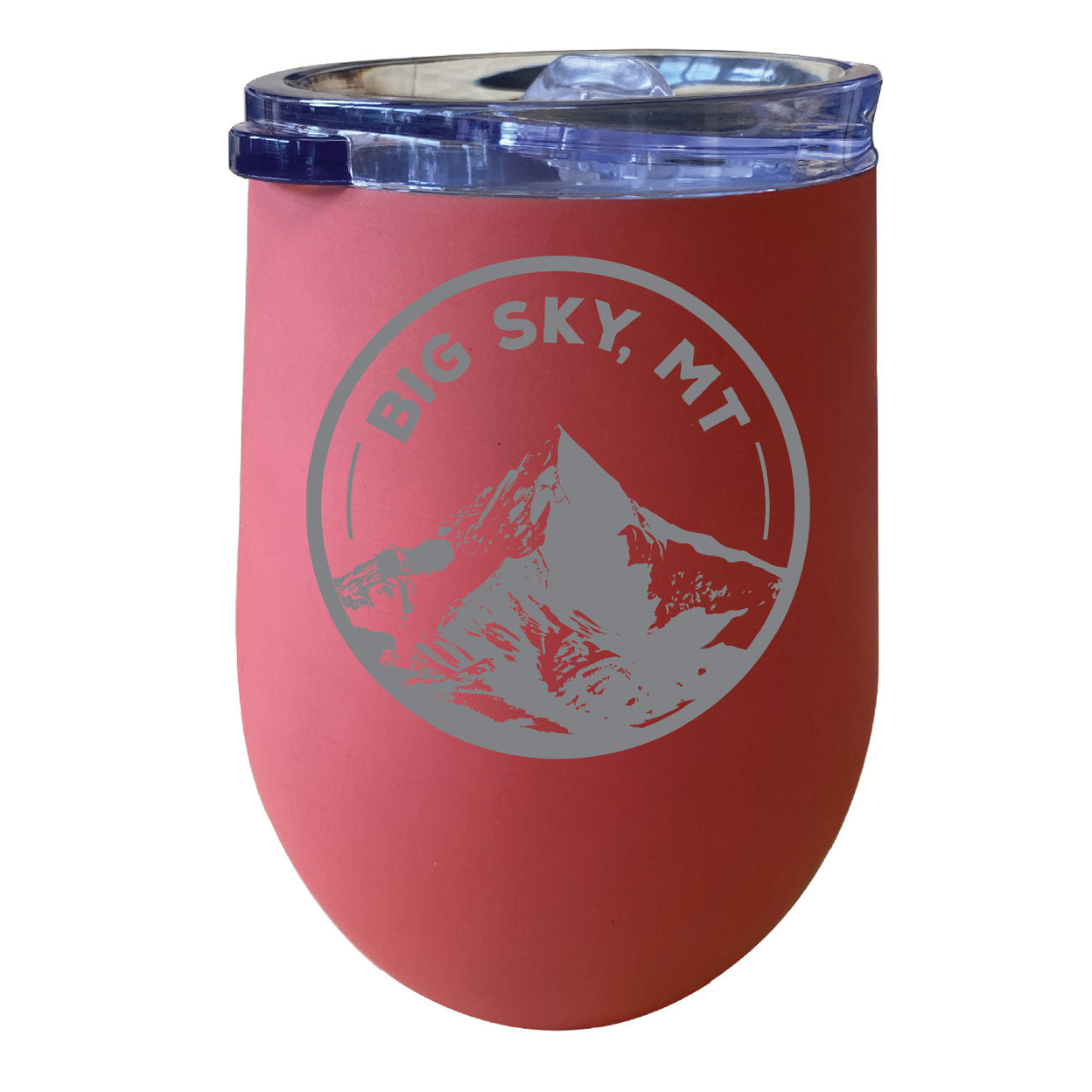 Big Sky Montana Souvenir 12 Oz Engraved Insulated Wine Stainless Steel Tumbler - Coral,,4-Pack