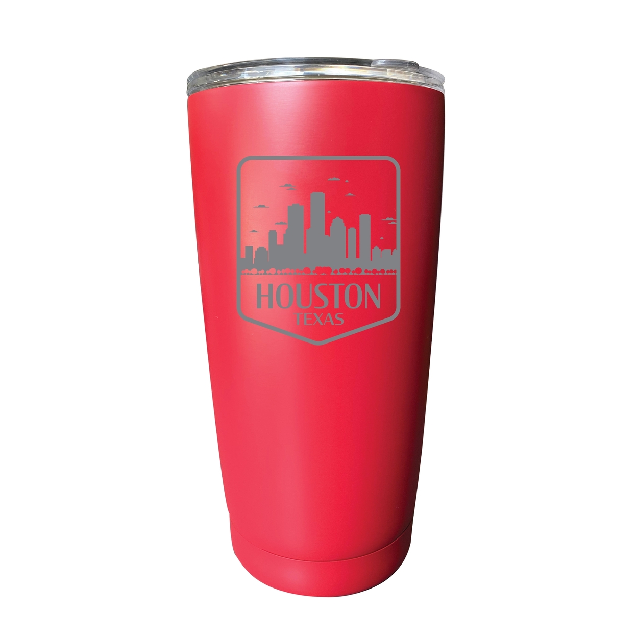 Houston Texas Souvenir 16 Oz Engraved Stainless Steel Insulated Tumbler - Red,,4-Pack