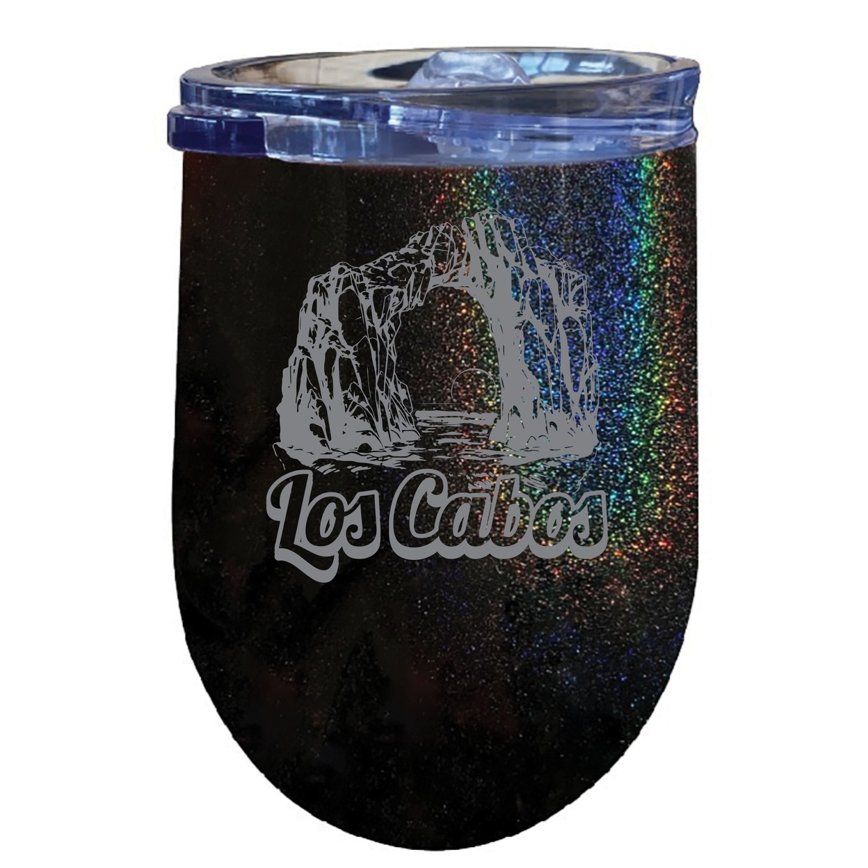 Los Cabos Mexico Souvenir 12 Oz Engraved Insulated Wine Stainless Steel Tumbler - Purple,,4-Pack
