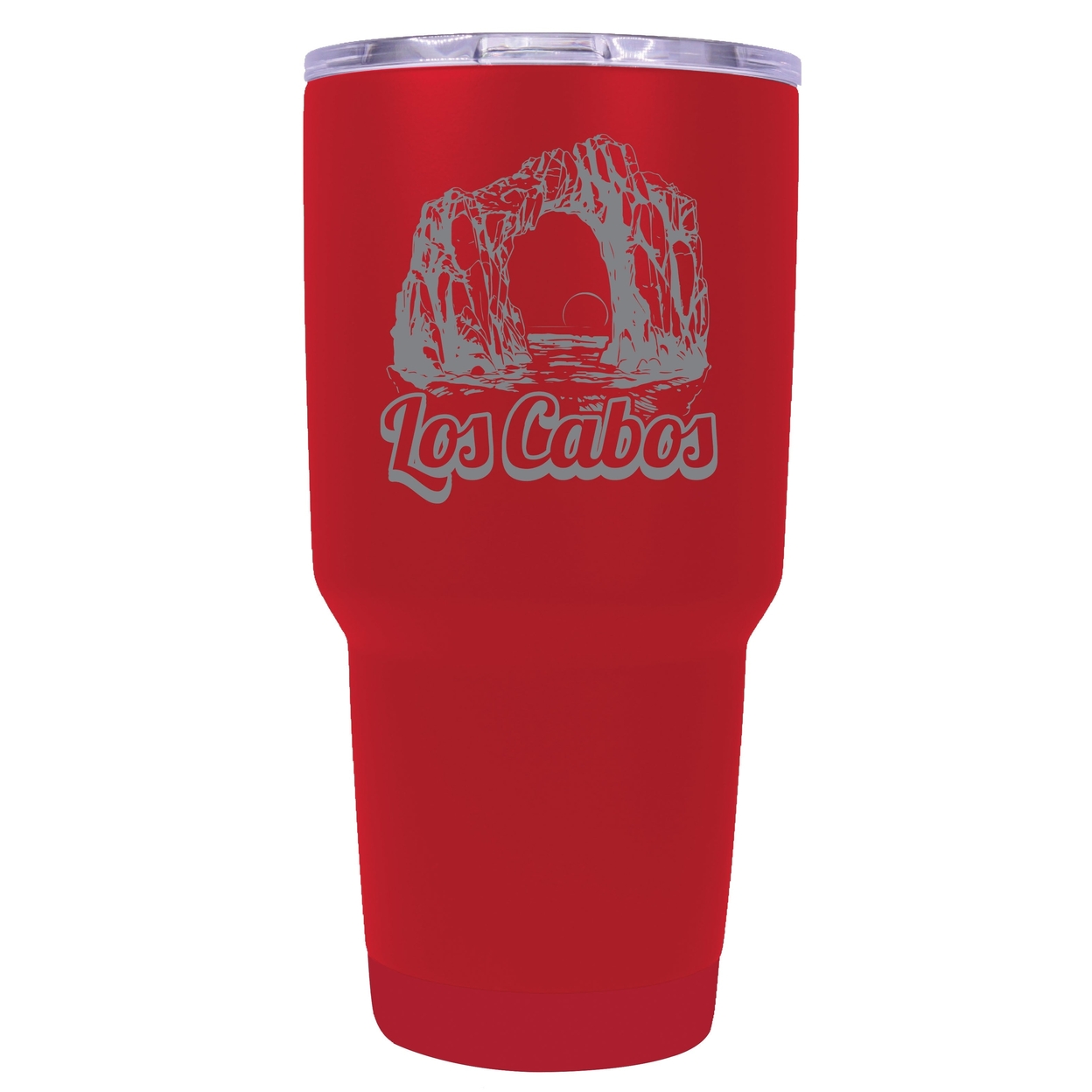 Los Cabos Mexico Souvenir 24 Oz Engraved Insulated Stainless Steel Tumbler - Red,,4-Pack