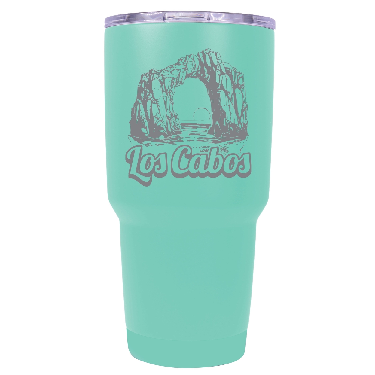 Los Cabos Mexico Souvenir 24 Oz Engraved Insulated Stainless Steel Tumbler - Seafoam,,4-Pack