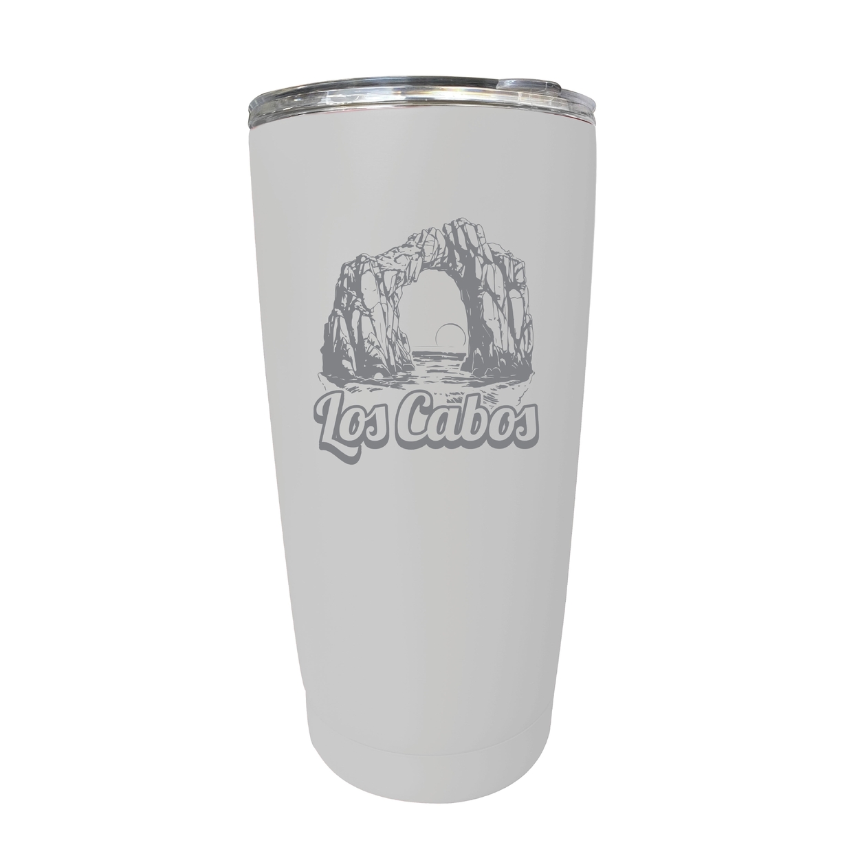 Los Cabos Mexico Souvenir 16 Oz Engraved Stainless Steel Insulated Tumbler - White,,2-Pack