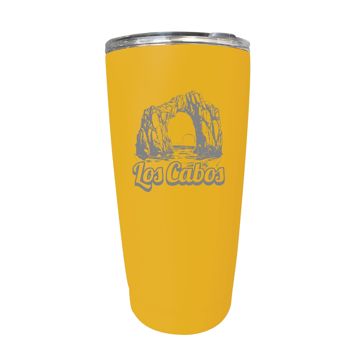Los Cabos Mexico Souvenir 16 Oz Engraved Stainless Steel Insulated Tumbler - Yellow,,Single Unit