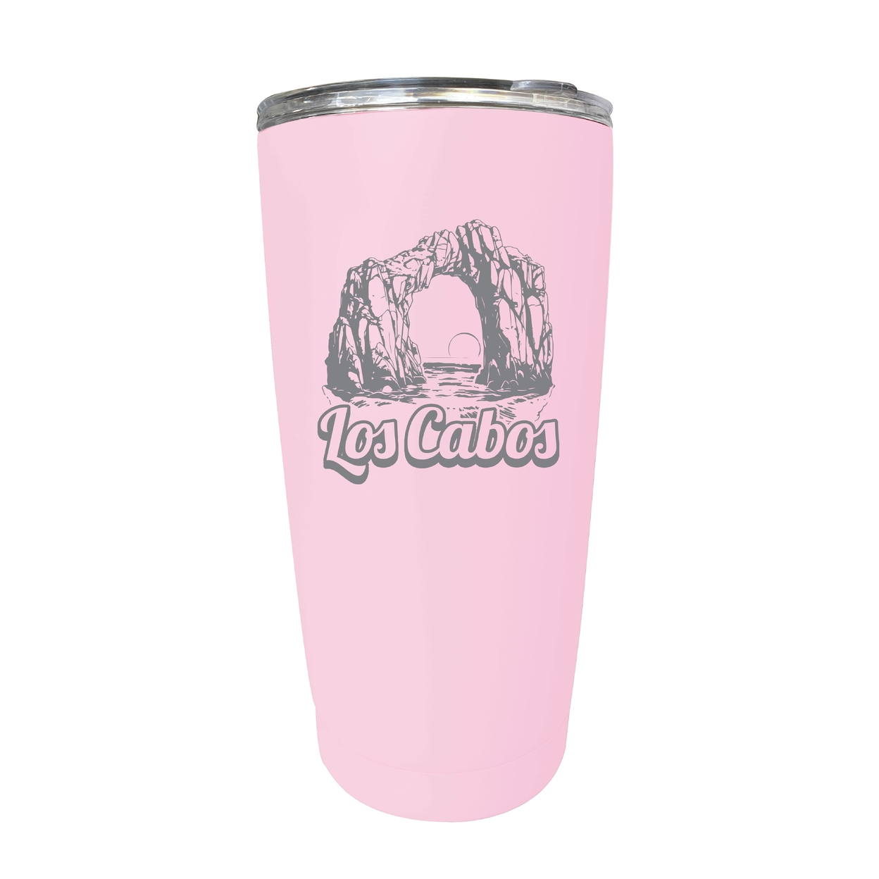 Los Cabos Mexico Souvenir 16 Oz Engraved Stainless Steel Insulated Tumbler - Pink,,Single Unit